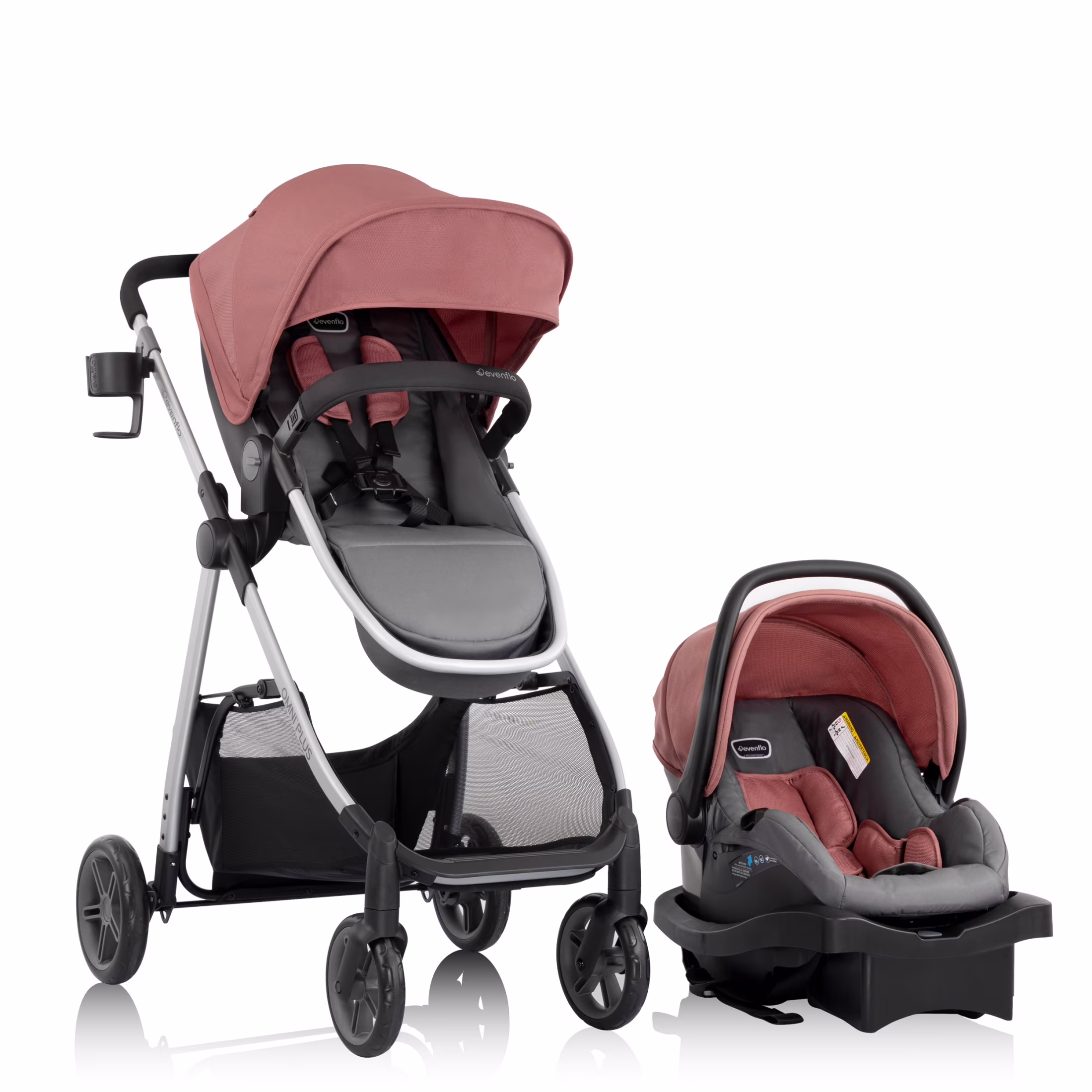 Evenflo Omni Plus Modular Travel System with LiteMax Sport Infant Car Seat, Mylar Gray, Unisex - Image 9