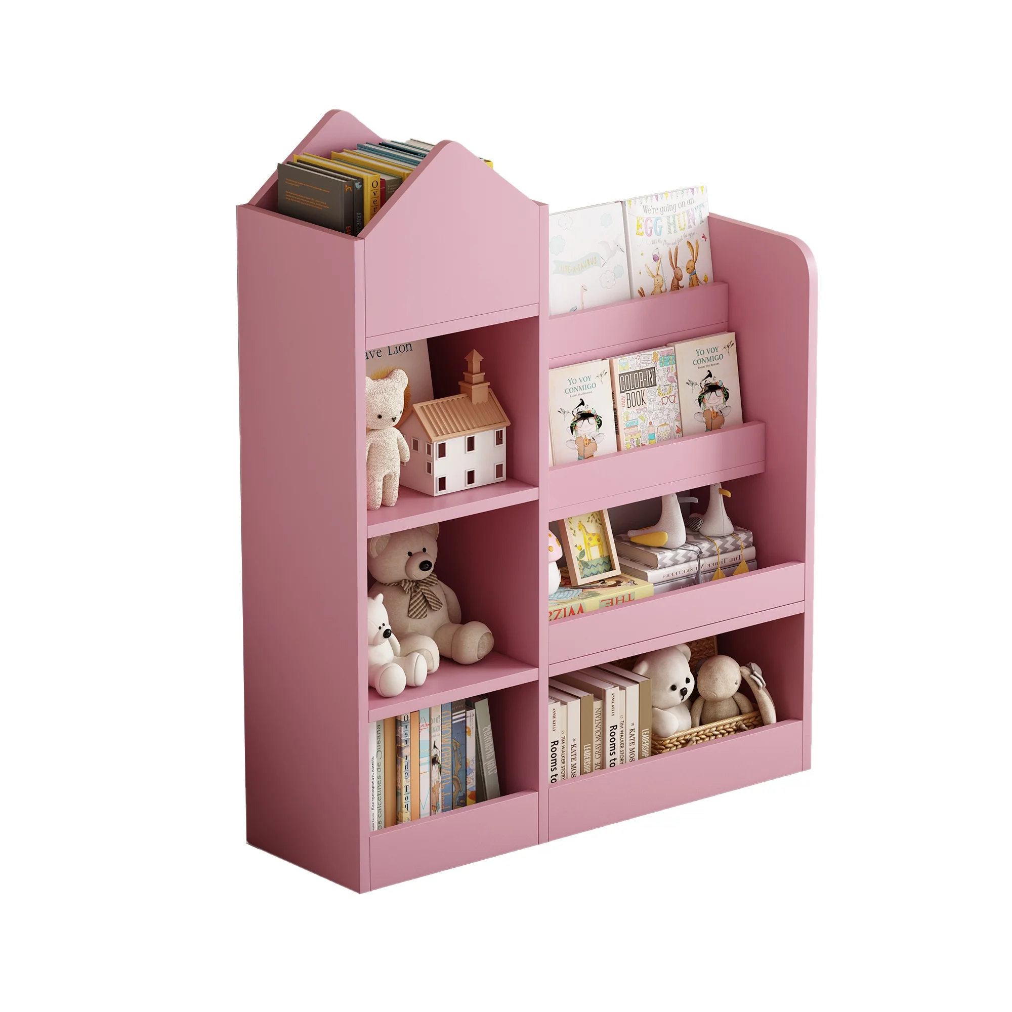 PORKISS Bookshelf for Kids, Wood Kids Bookcase with Toy Storage Organizer, Freestanding Book Shelf with 6 Compartments and 2 Baskets Bins for Kids Bedroom, Nursery, Playroom, Natural - Image 27