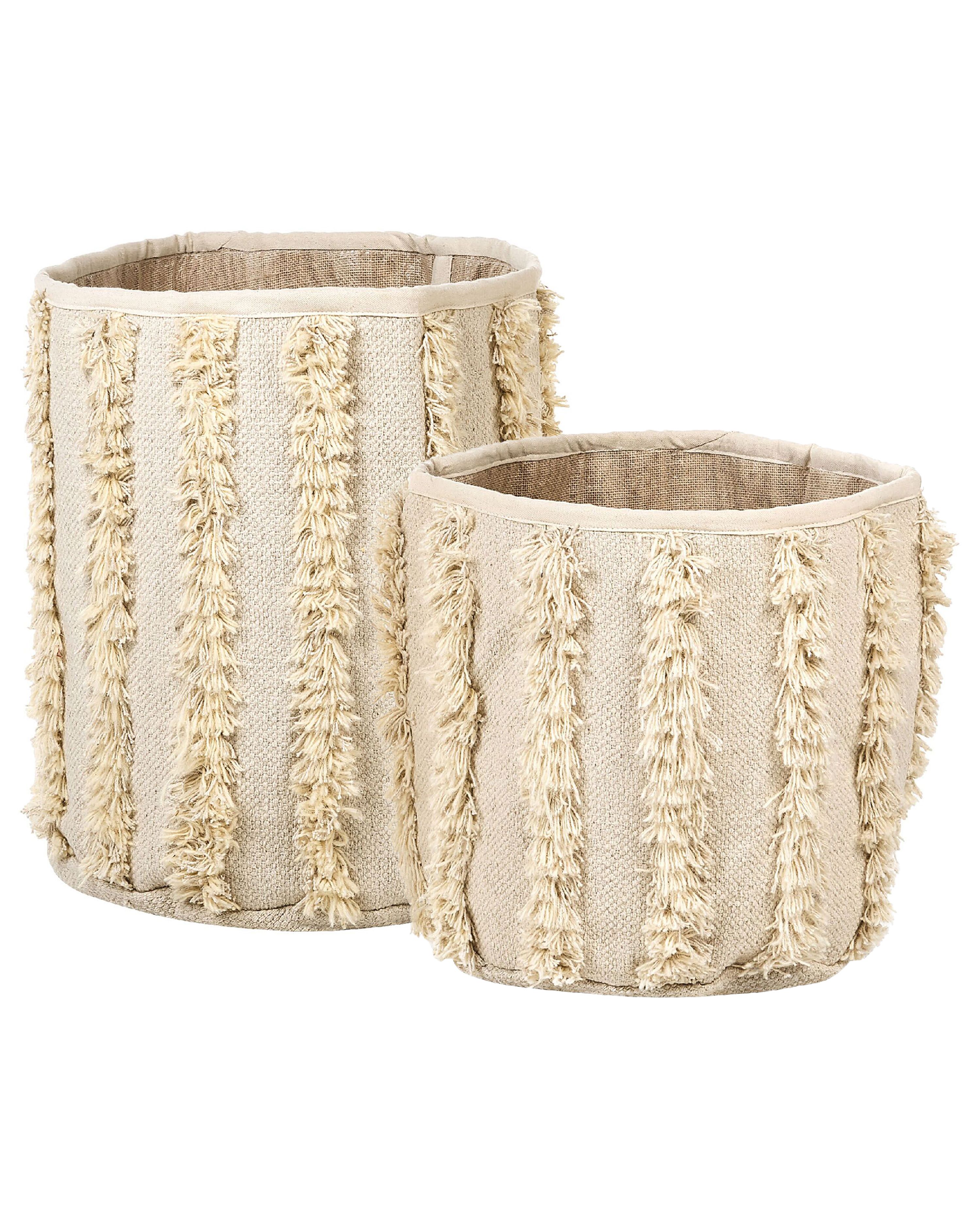 Set of 2 Baskets KAKKI Cotton Beige