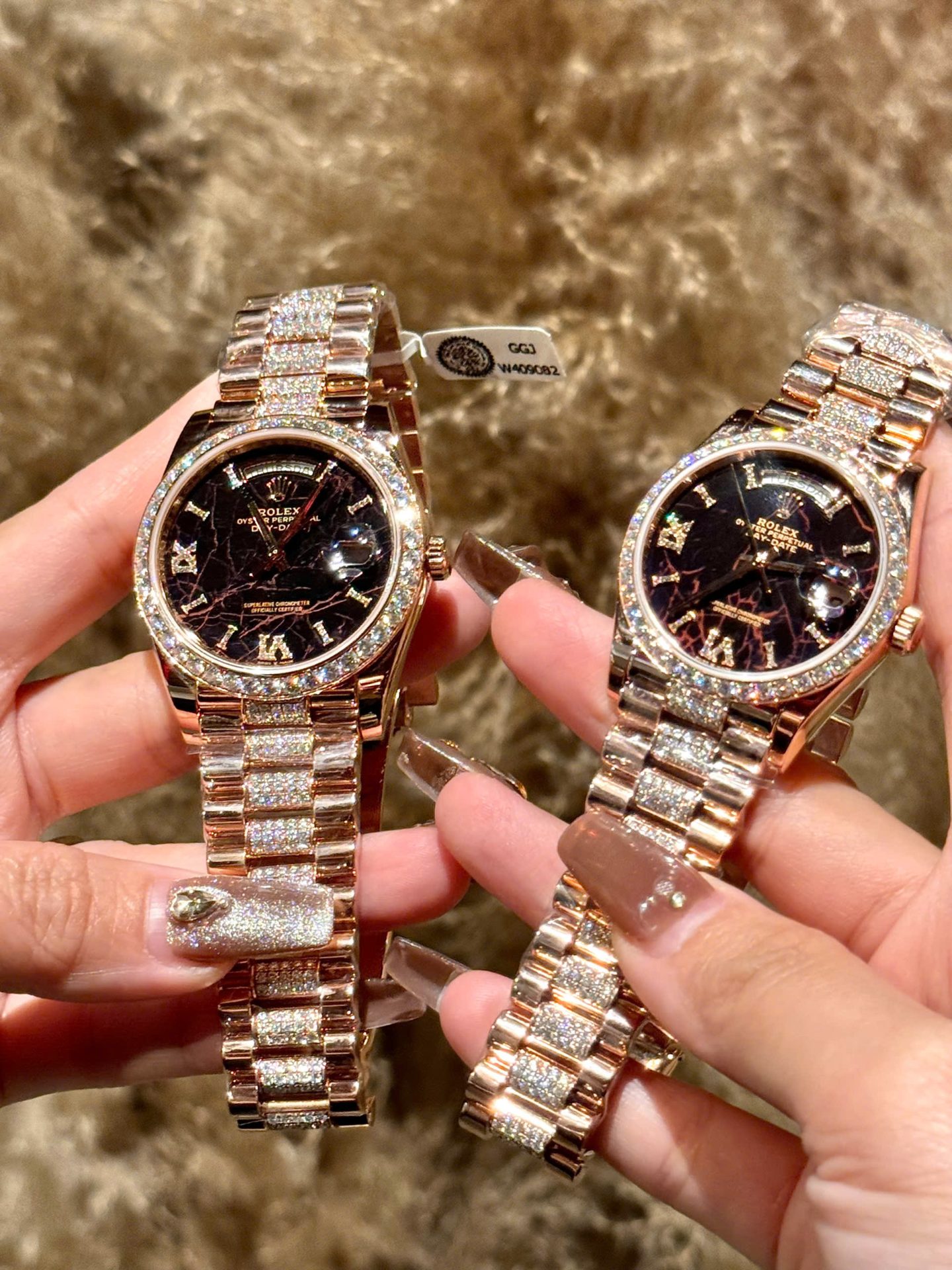Rolex Day-Date Replica Watch Meteorite Dial Custom Moissanite Diamonds Hong Kong 40mm - Top club