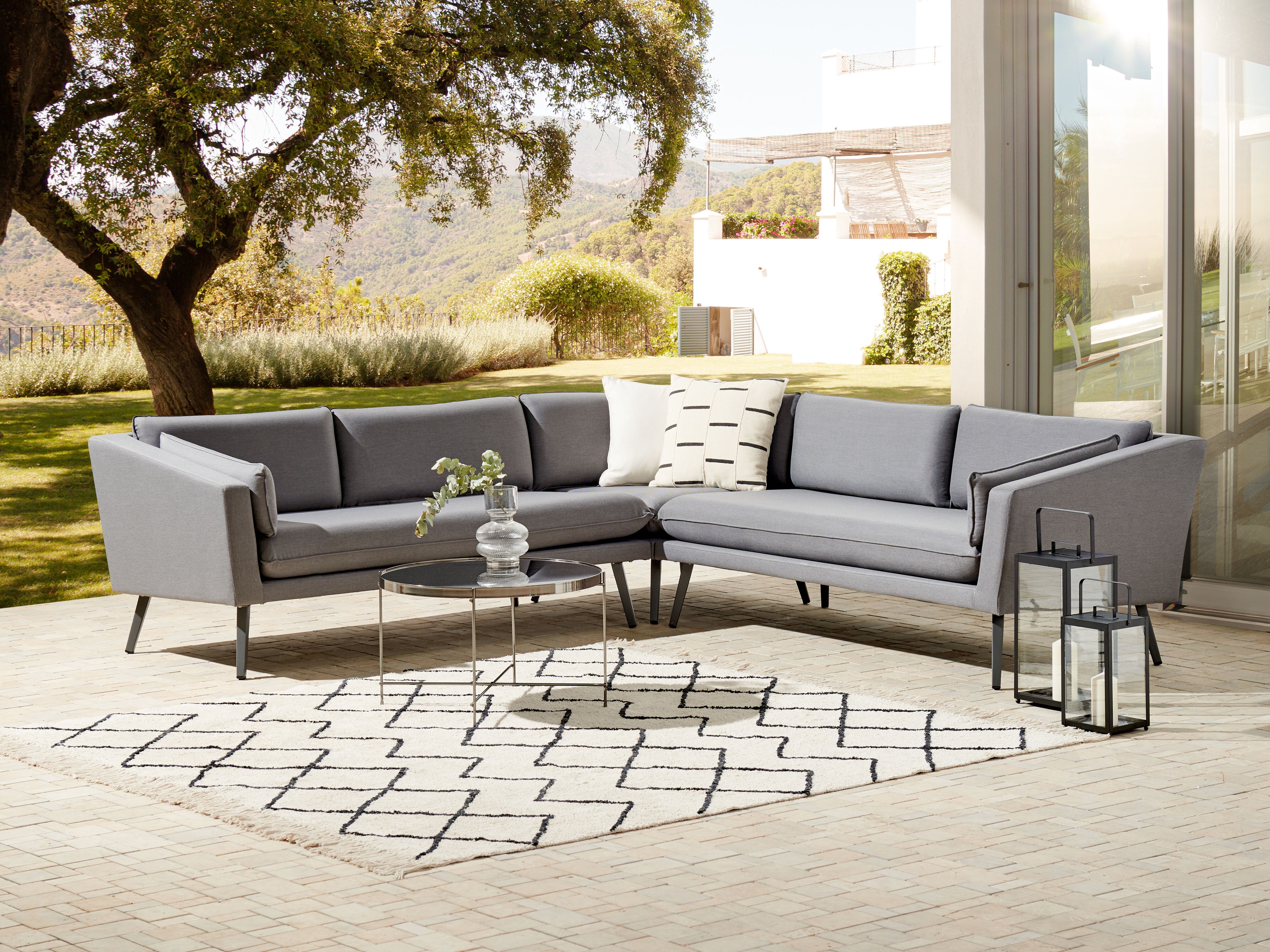 Garden Corner Sofa 5 Seater LORETELLO Grey
