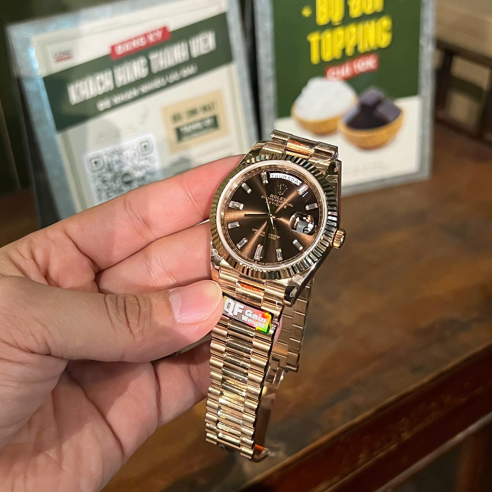 Rolex Day-Date 228235 Best Replica Watch Dial Chocolate Weight 186 Gram QF Factory 40mm - Elite Watch Atelier