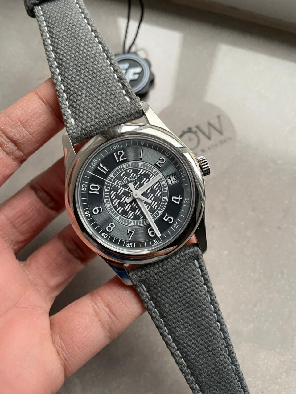 Replica PATEK PHILIPPE Calatrava 6007A-001 SS ZF 1:1 Best Edition Grey Dial on Grey Leather Strap A324CS - Elite Watch Atelier