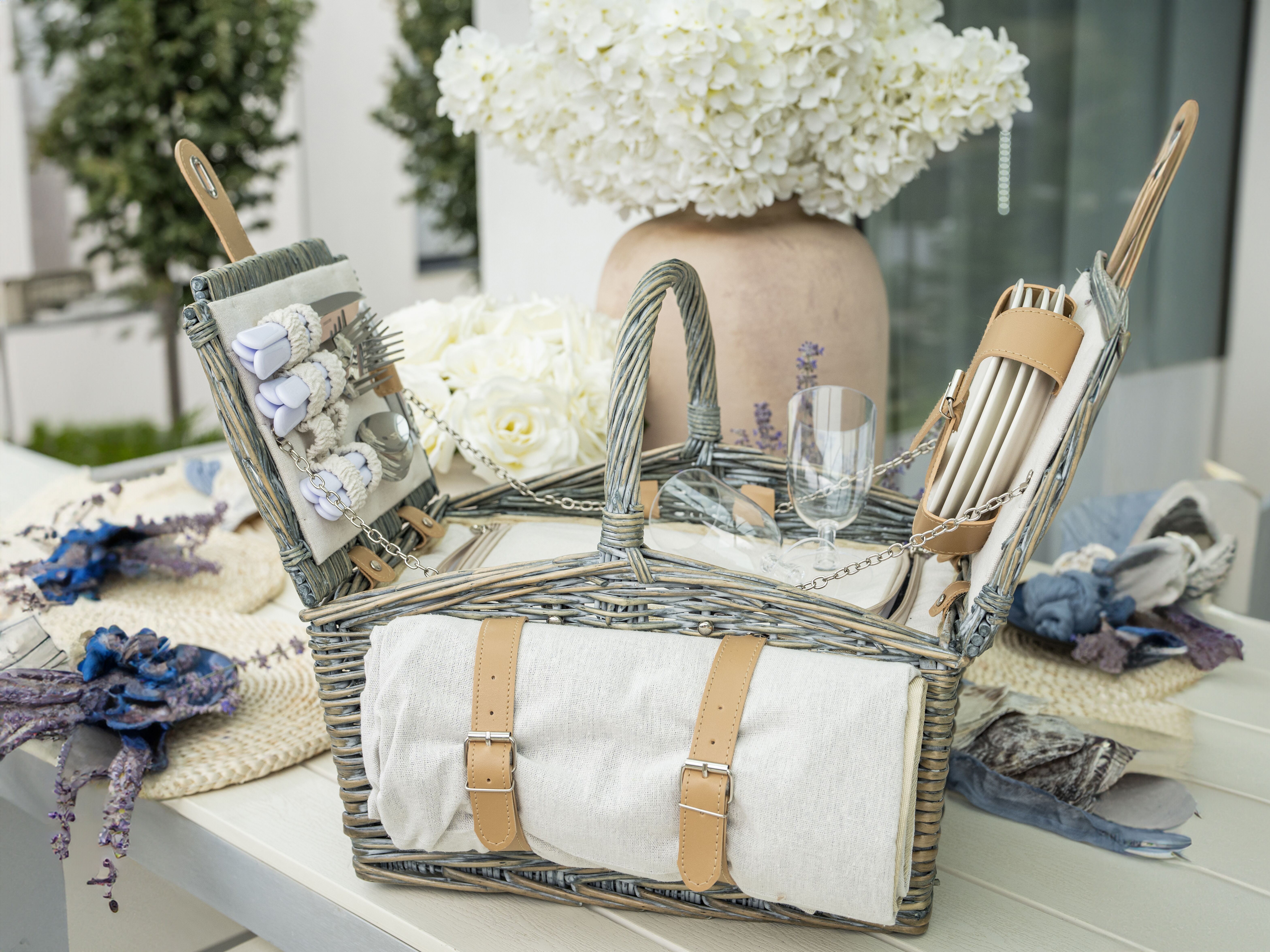 Picnic Basket CANELE Wicker Brown