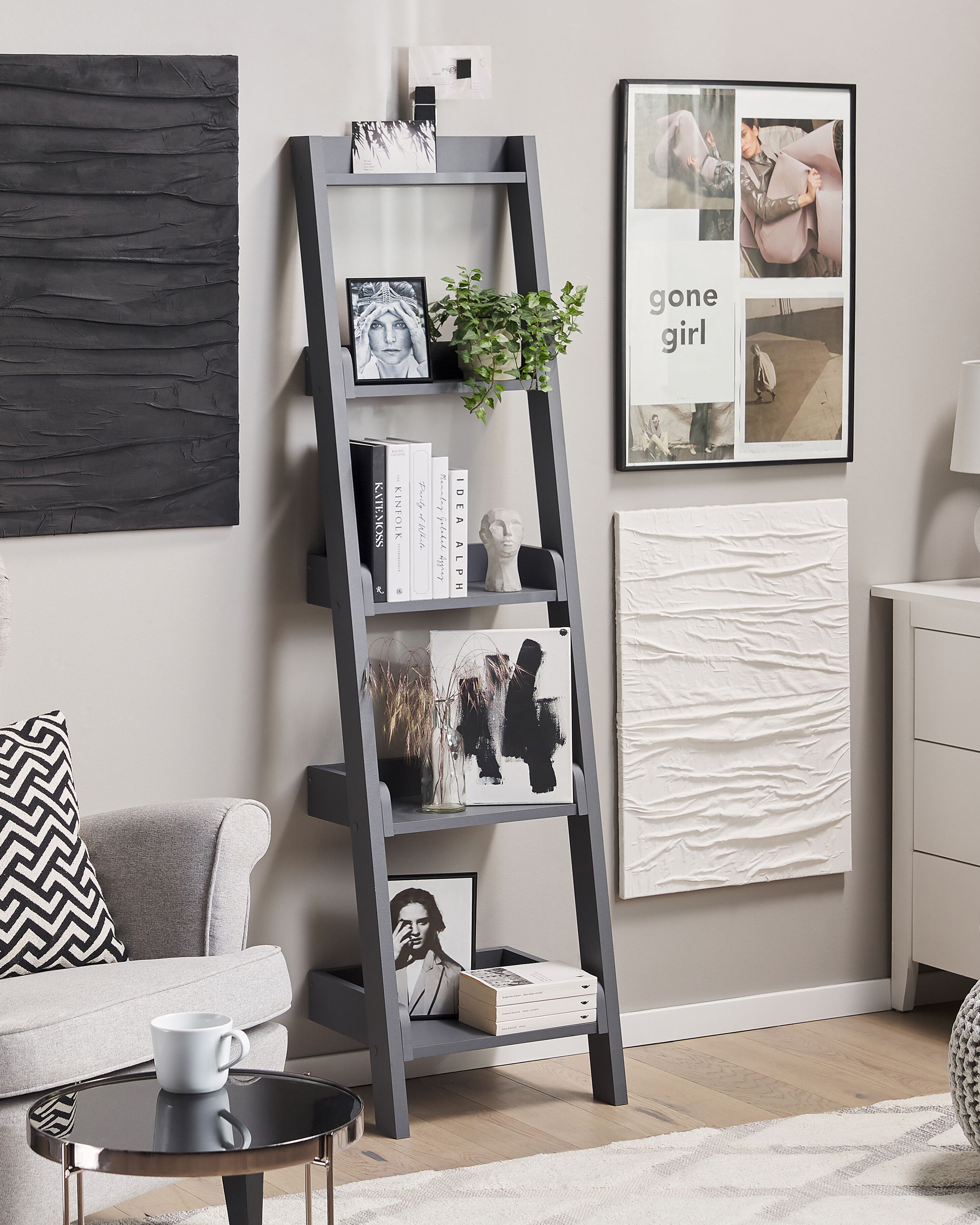 5 Tier Shelving Unit MOBILE DUO 166 cm Grey