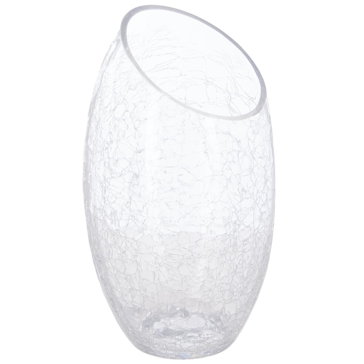 Curved vase, cracked glass H.23 cm