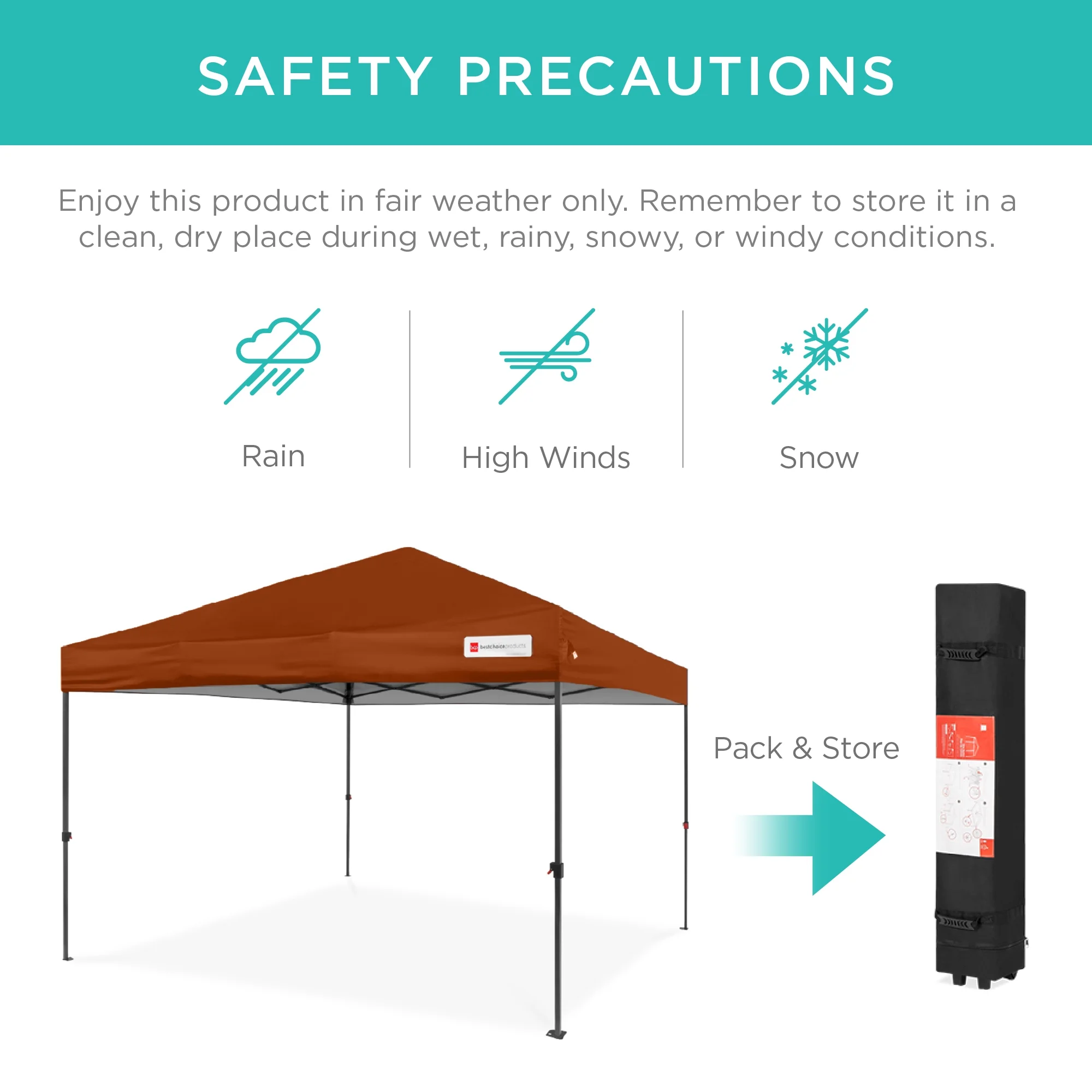 Best Choice Products 10x10ft Easy Setup Pop Up Canopy w/ 1-Button Setup, Wheeled Case, 4 Weight Bags - White - Image 123