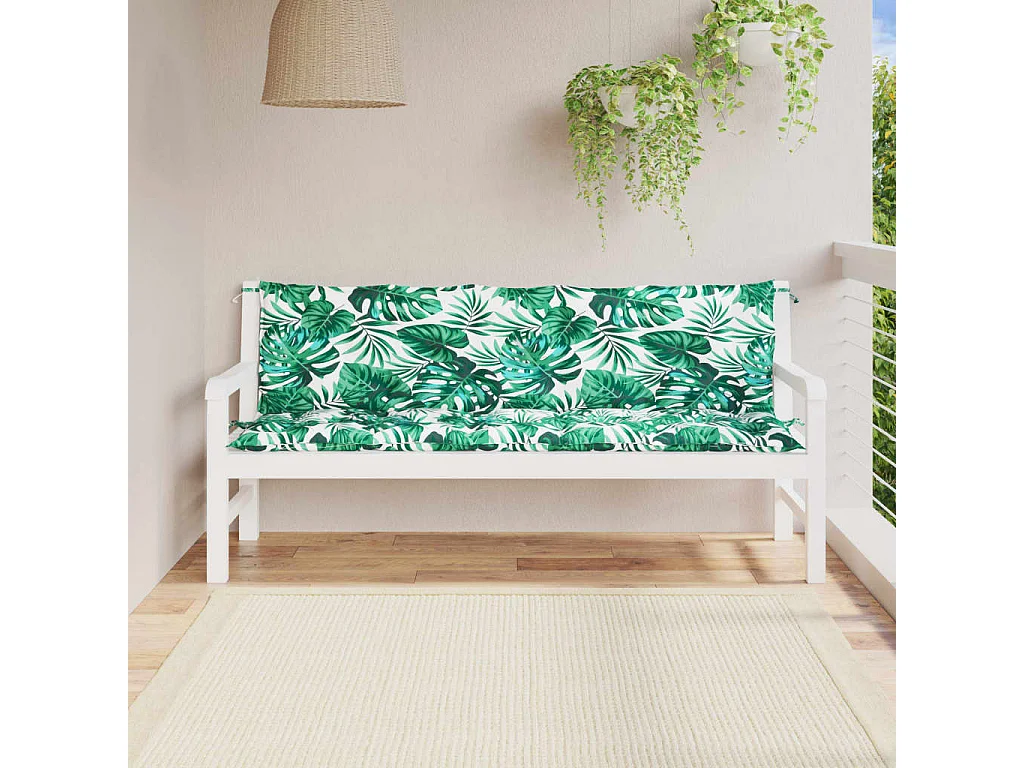 Coussins de banc de jardin lot de 2 motif de feuilles