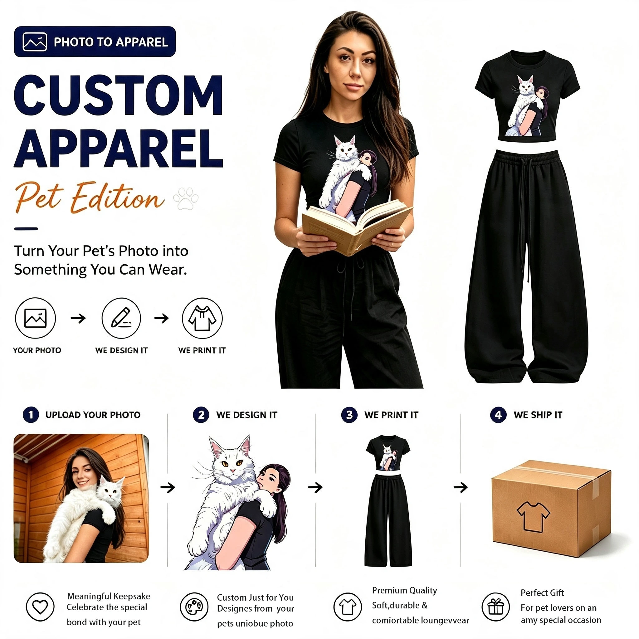 Custom Pet Portrait Two-Piece Set | Personalized Pet Outfit