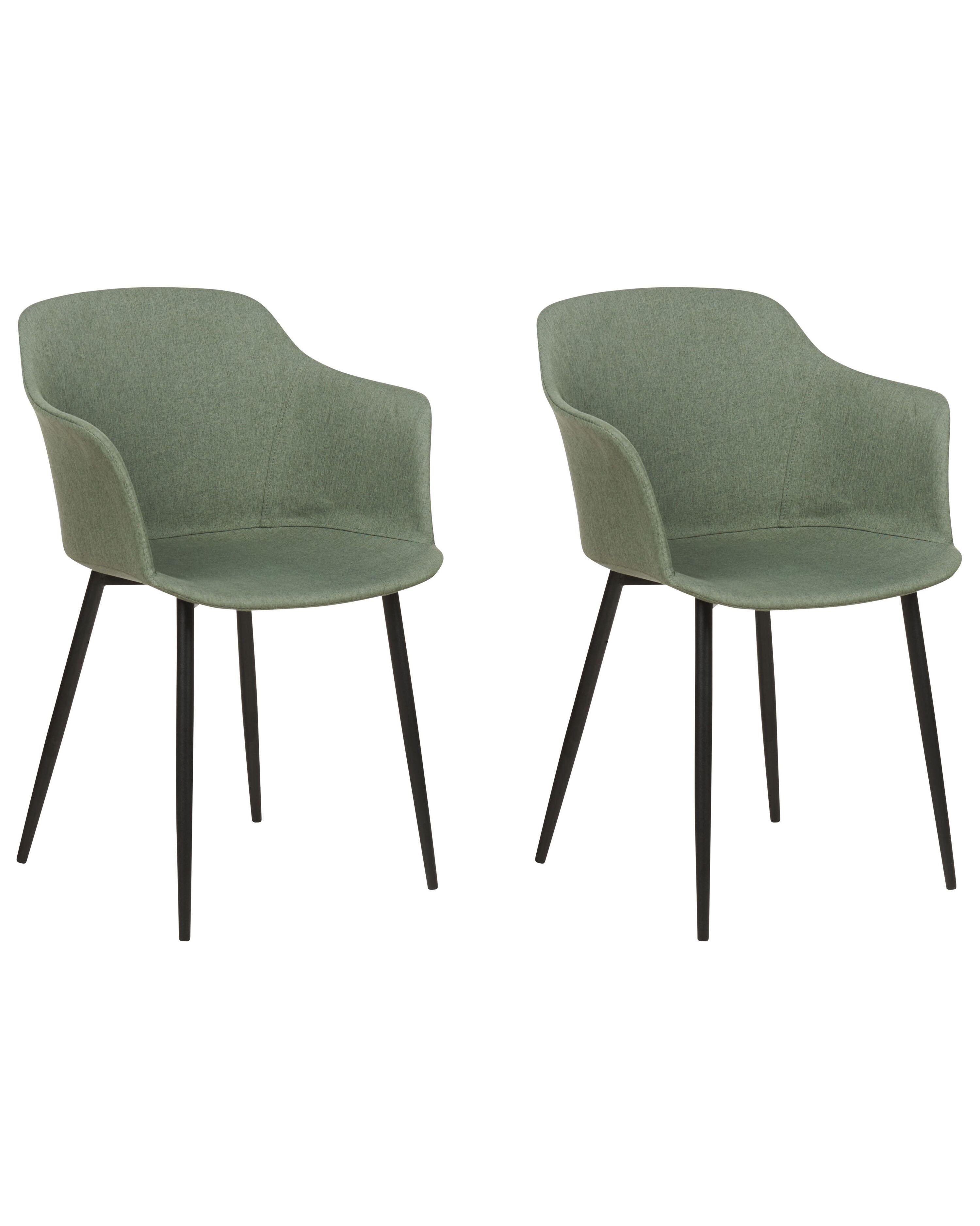 Set of 2 Dining Chairs ELIM Fabric Dark Green