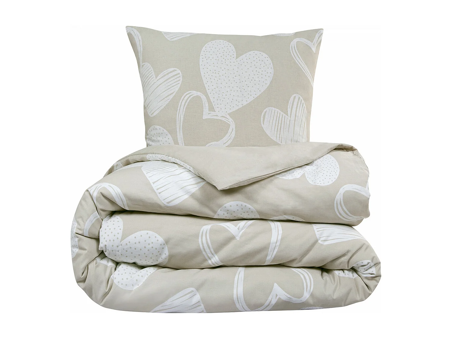 Parure de lit en coton motif cœurs 140x200cm