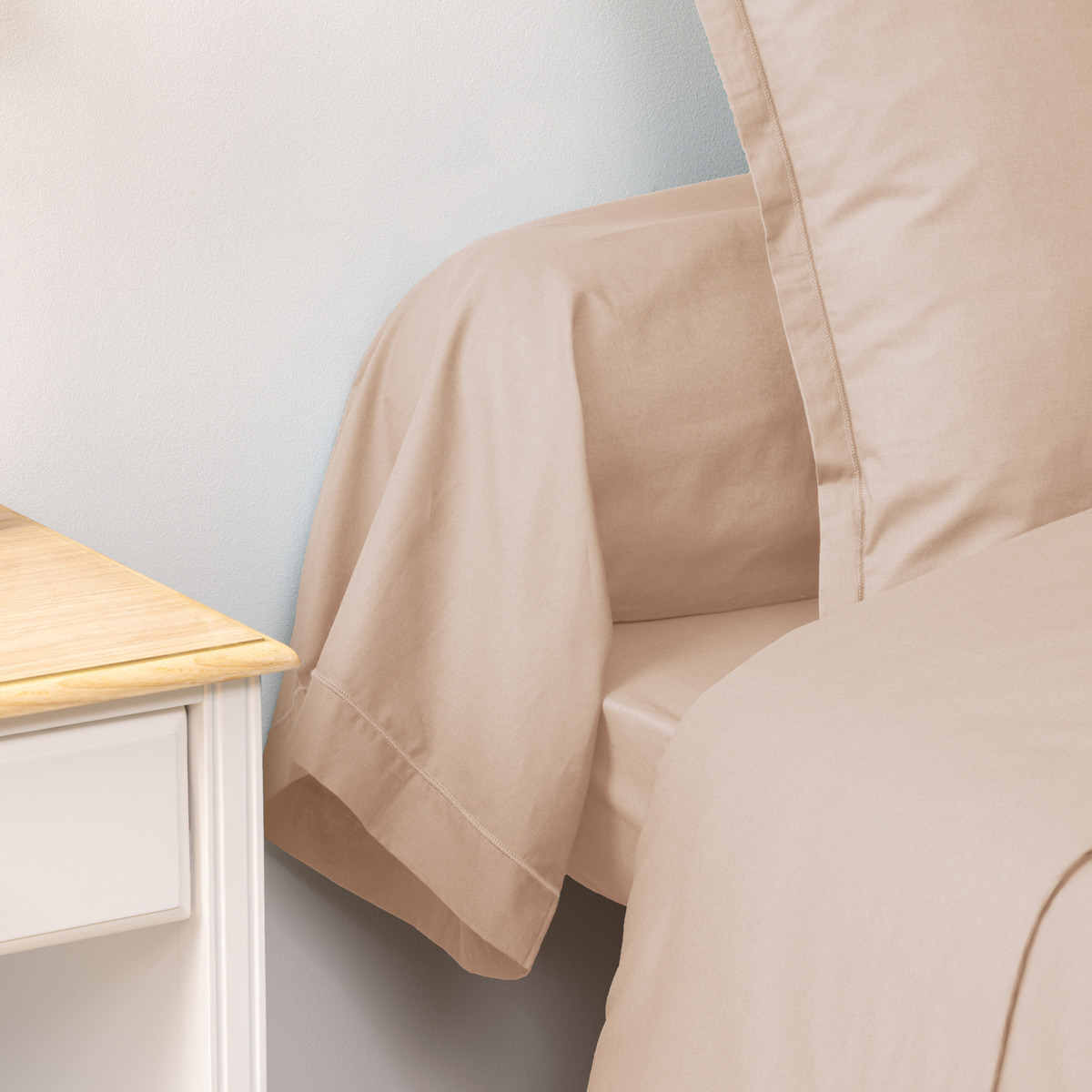 Bolster case Beige linen, 85x185 cm