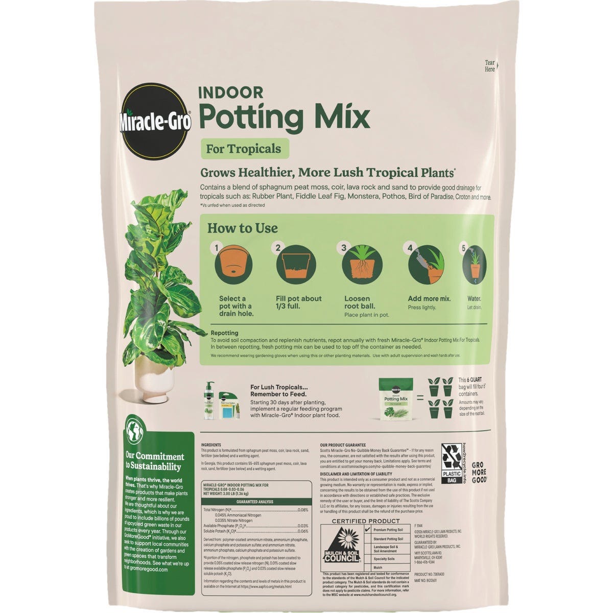Miracle-Gro 6 Qt. Tropical Potting Mix