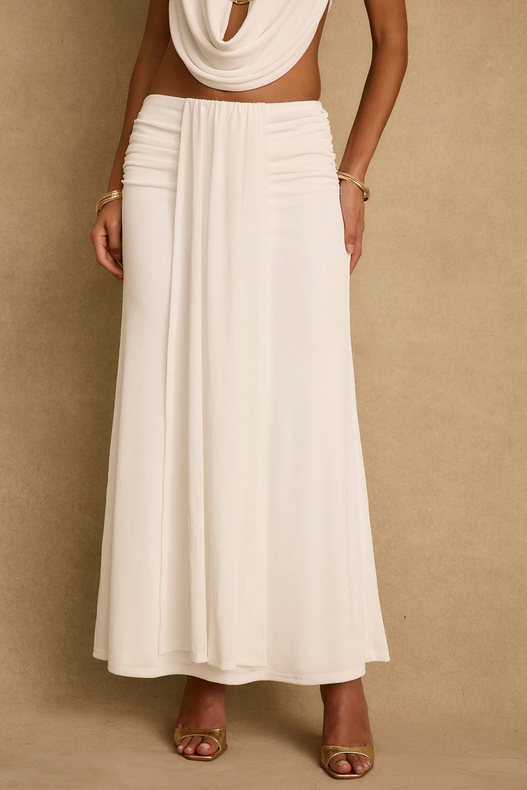 Emmeline White Maxi Skirt