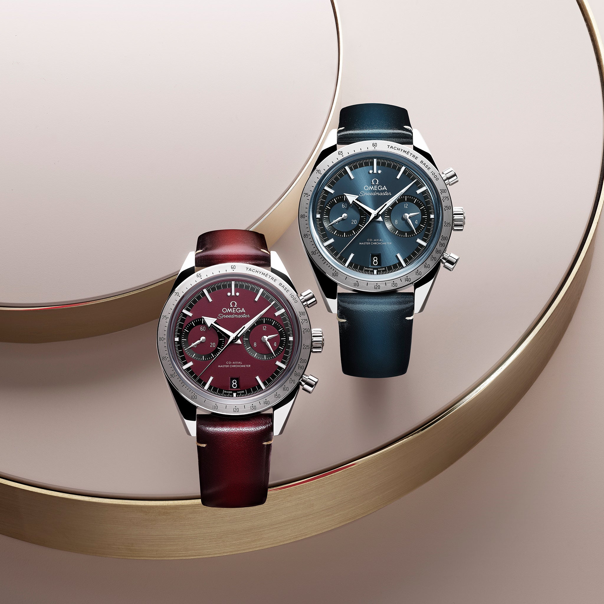 Speedmaster '57 Co-Axial Master Chronometer 40.5mm Burgundy Dial On Strap(1:1 replica) - Elite Watch Atelier