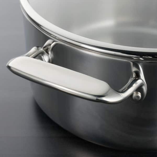 14 Piece Tri-Ply Clad Stainless Steel Cookware Set with Glass Lids - Image 5