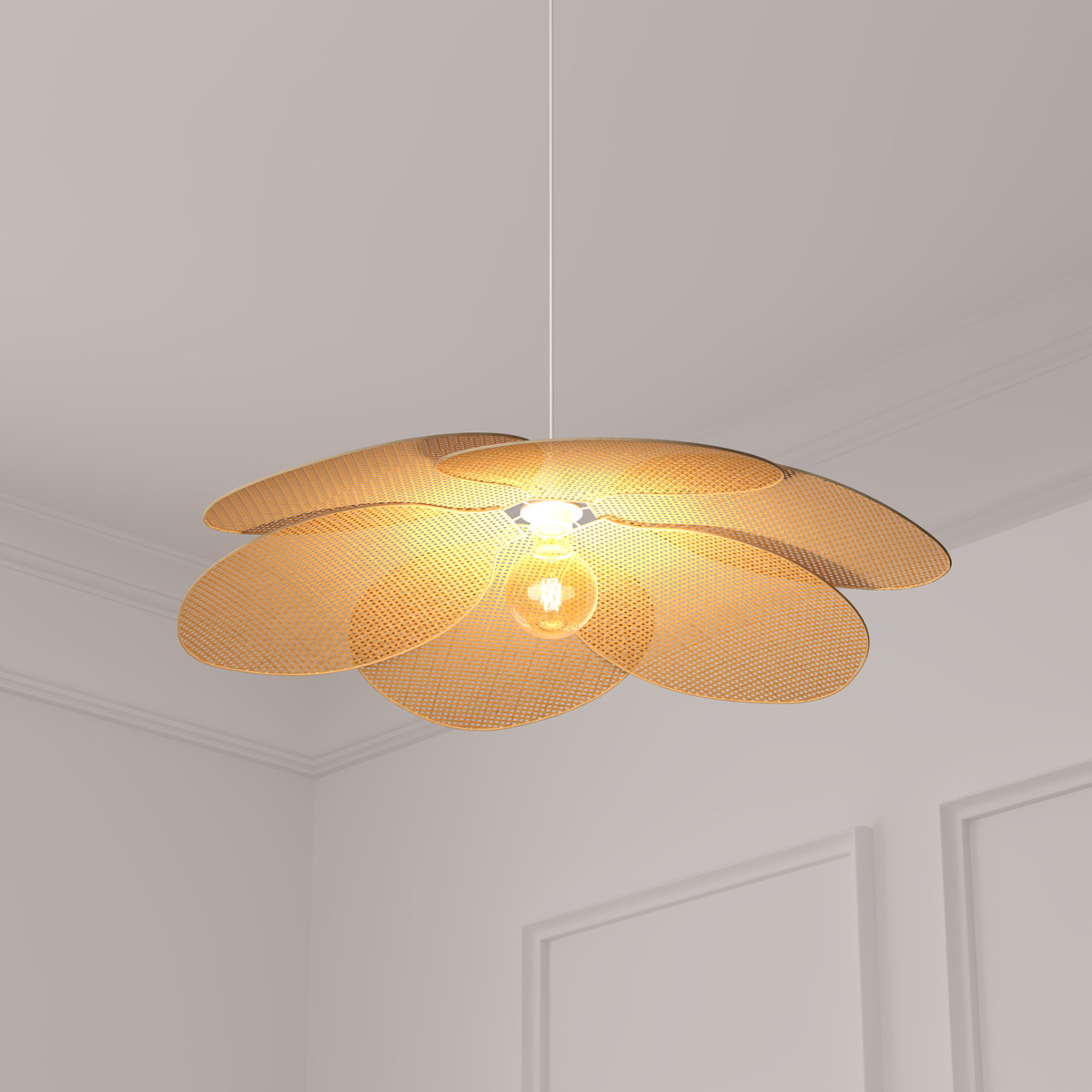 Petal pendant light "Rym" Beige, D.62 cm