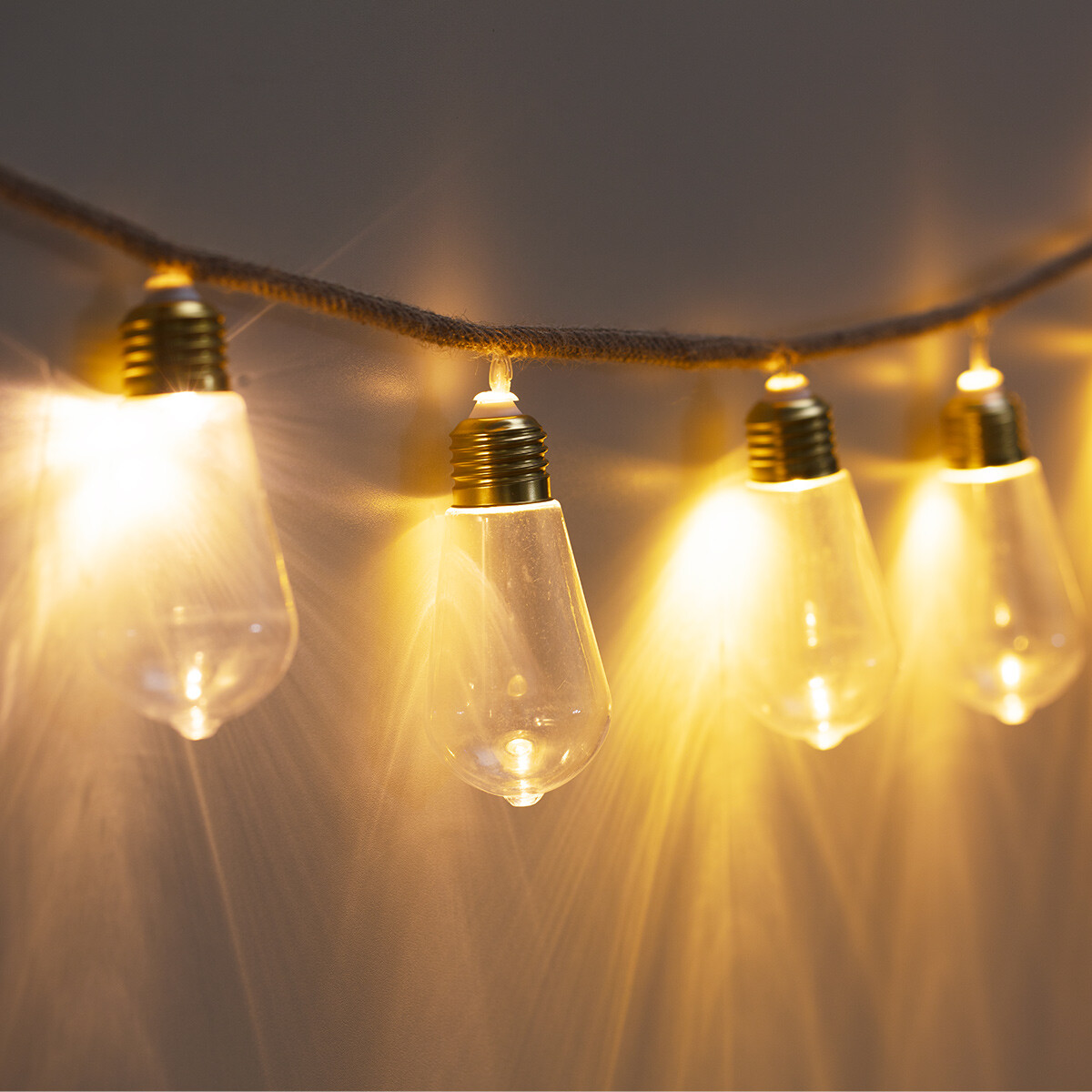 Battery powered LED garland Transparent, L.165 cm