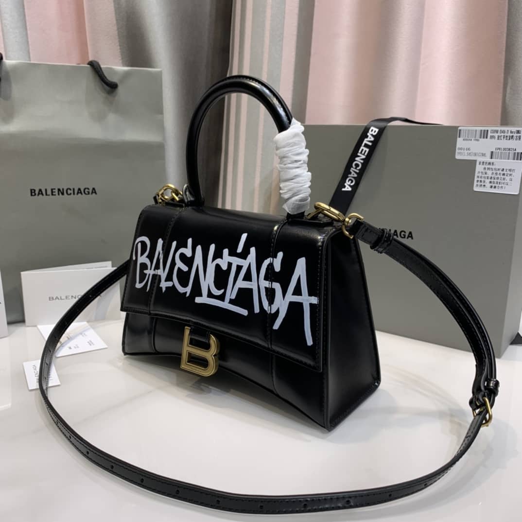 Balenciaga Hourglass Leather Top Handle Replica Bag - Replicaclubs