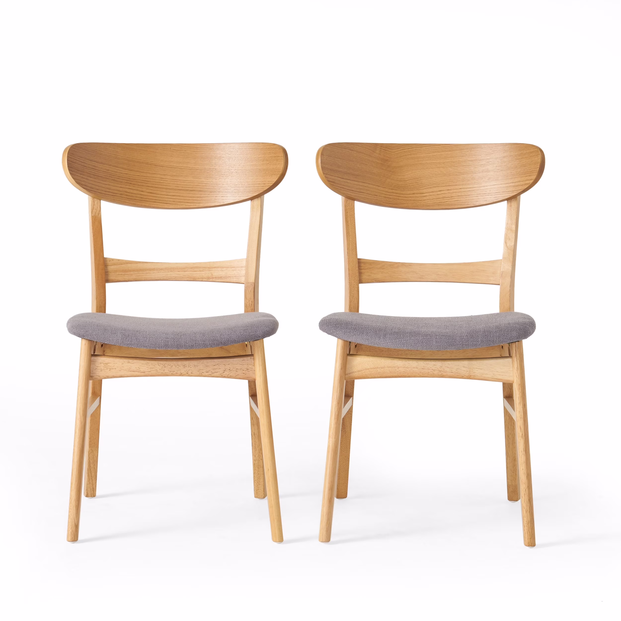 GDFSTUDIO Mid Century Modern Fabric Upholstered Rubberwood Dining Chairs, Set of 2, Dark Gray and Walnut - Image 13