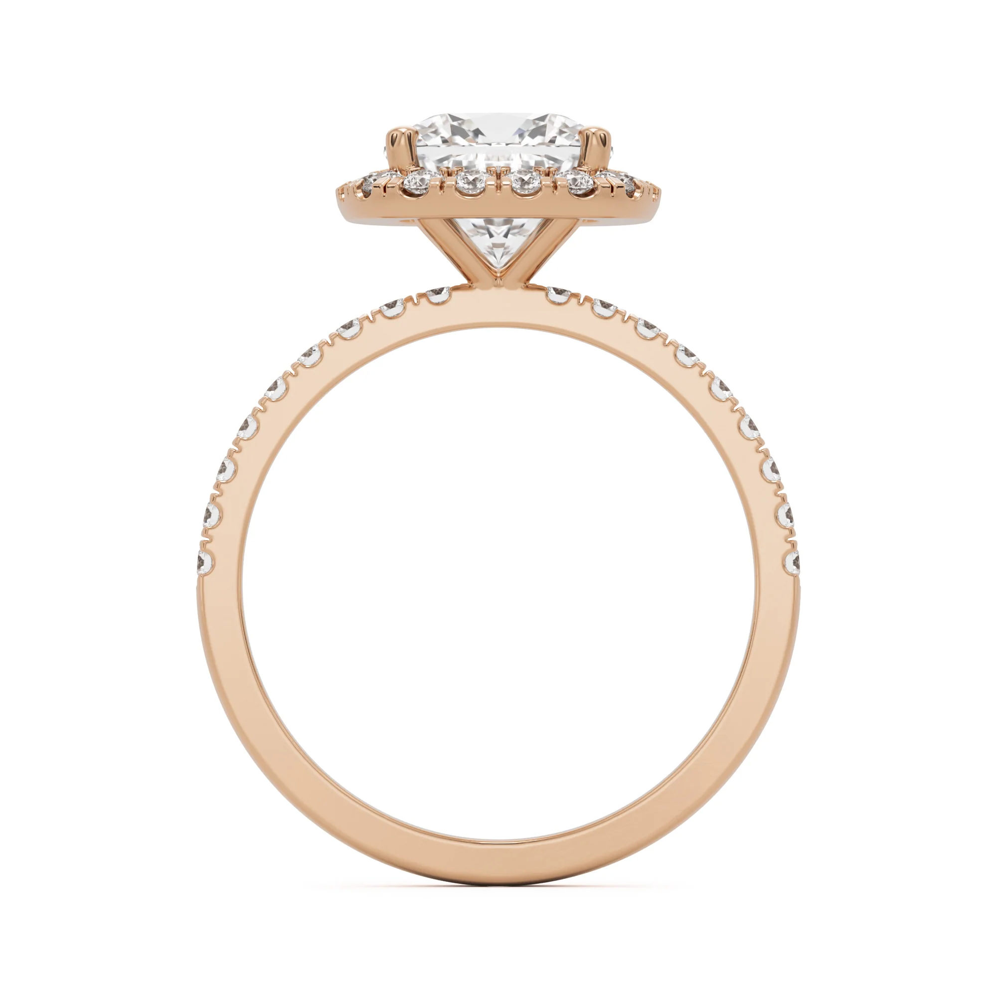 The Elongated Cushion Halo Pavé