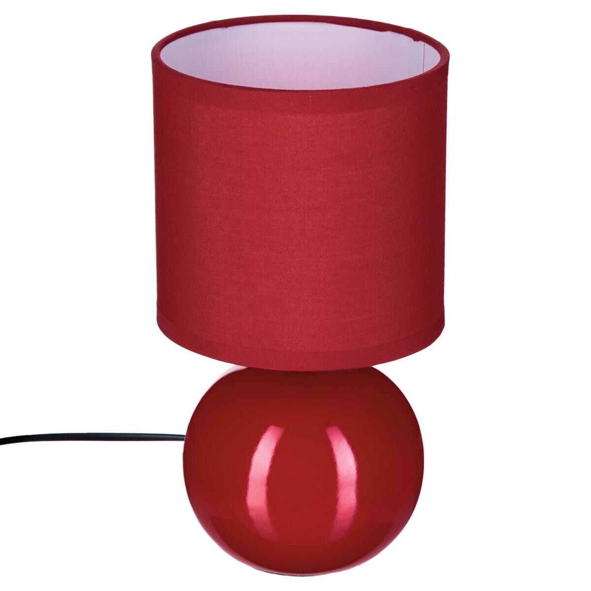Ceramic lamp "Tim&eacute;o" Bright red, H.25 cm
