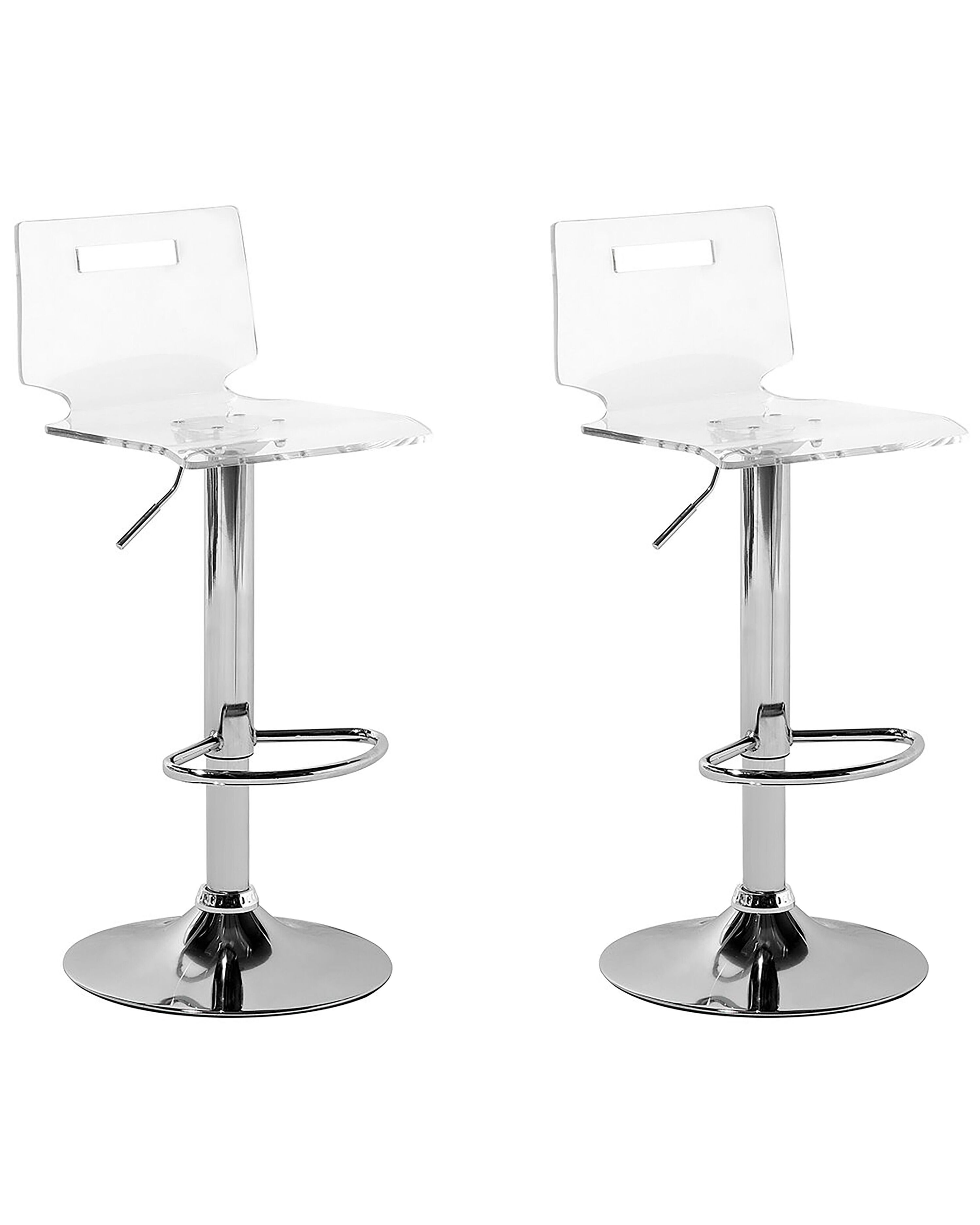 Set of 2 Bar Chairs MALTA Swivel Transparent