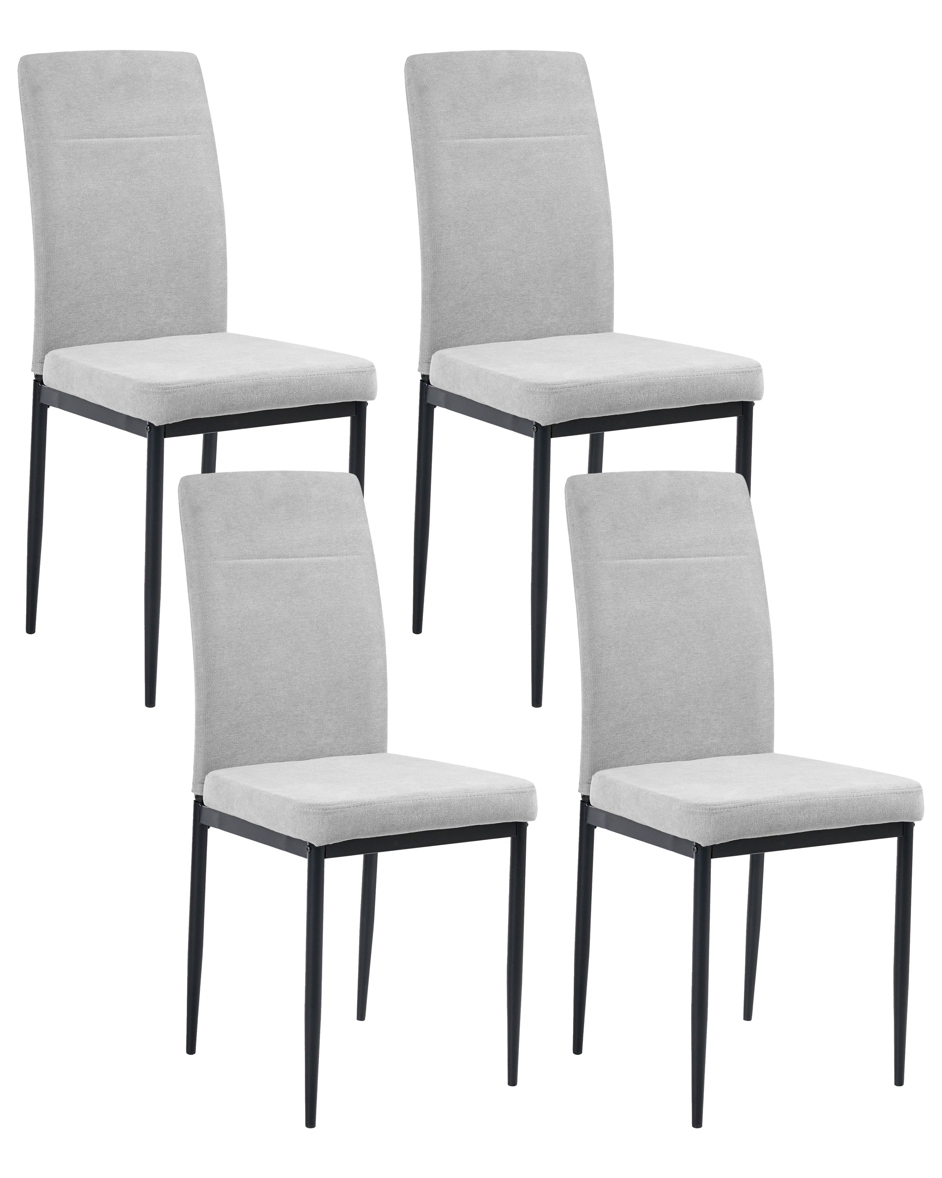 Set of 4 Dining Chairs RINER Fabric Grey
