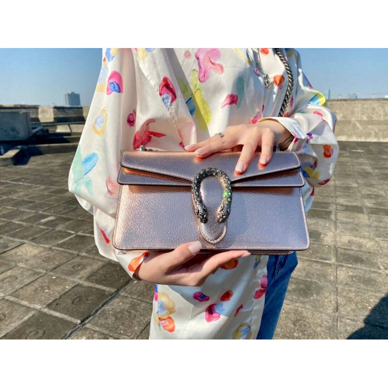 Replica Gucci Dionysus Small Shoulder Bag In Rose Gold Lame Leather 4996231:1High-quality replica