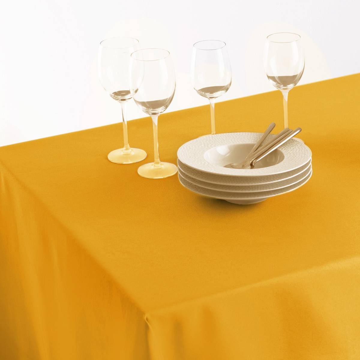 Tablecloth stain resistant Mustard yellow, 140x240 cm