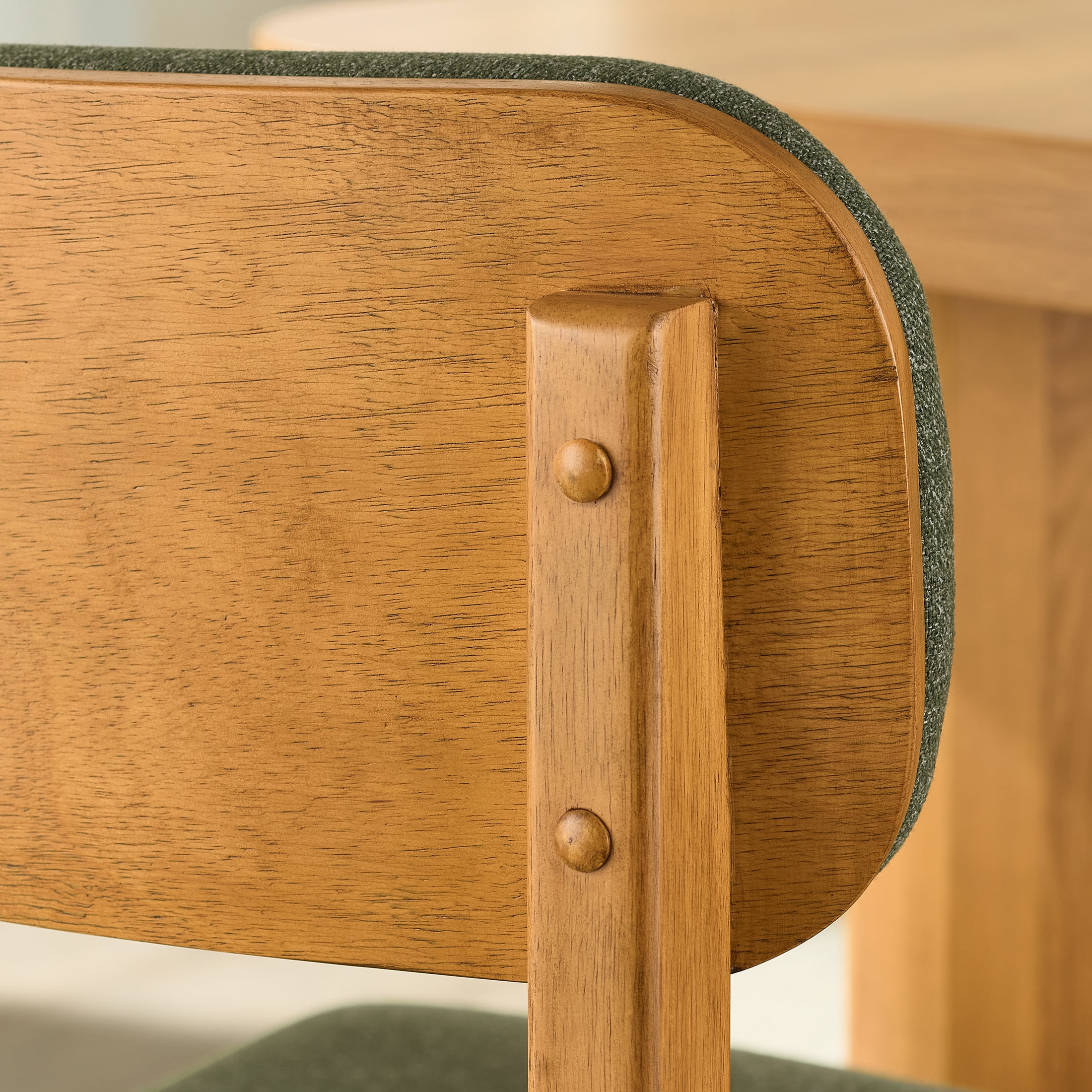 Better Homes & Gardens Juliet Dining Chairs 2 Pack, Light Honey Finish and Olive Green - Image 8