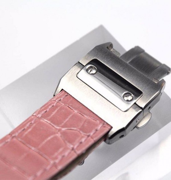 Replica Cartier V6 Santos 100 W20126X8 36mm White Dial Black Leather Strap - Top club