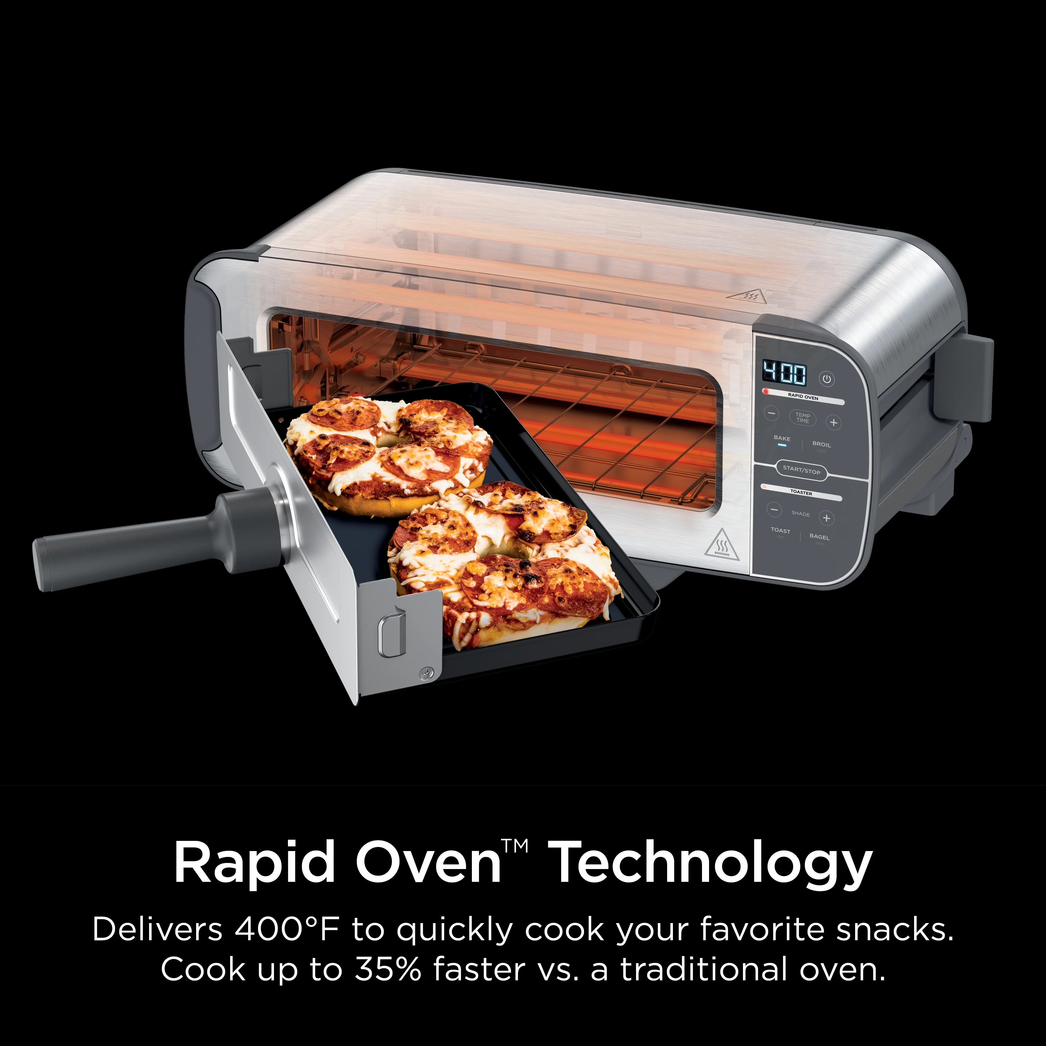 Ninja? Foodi? 2-in-1 Flip Toaster, 2-Slice Toaster, Compact Toaster Oven, Snack Maker, 1500 Watts, ST100 - Image 5
