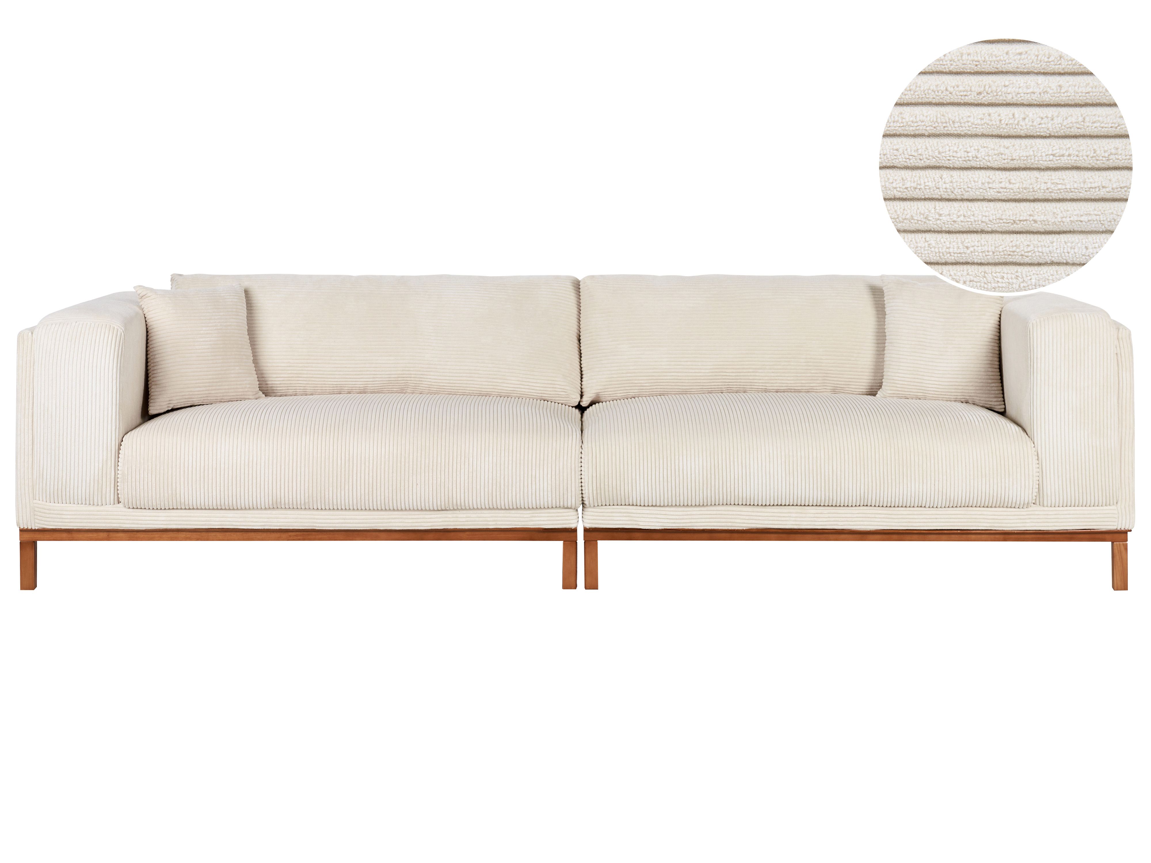 Sofa 4 Seater VENG Corduroy Light Beige