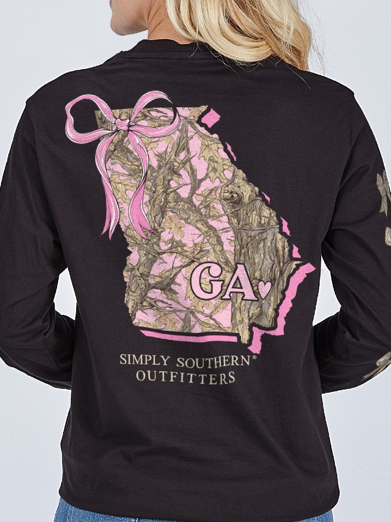 YTH-LS-STATE-GA-BLK - Simply Southern Outlet