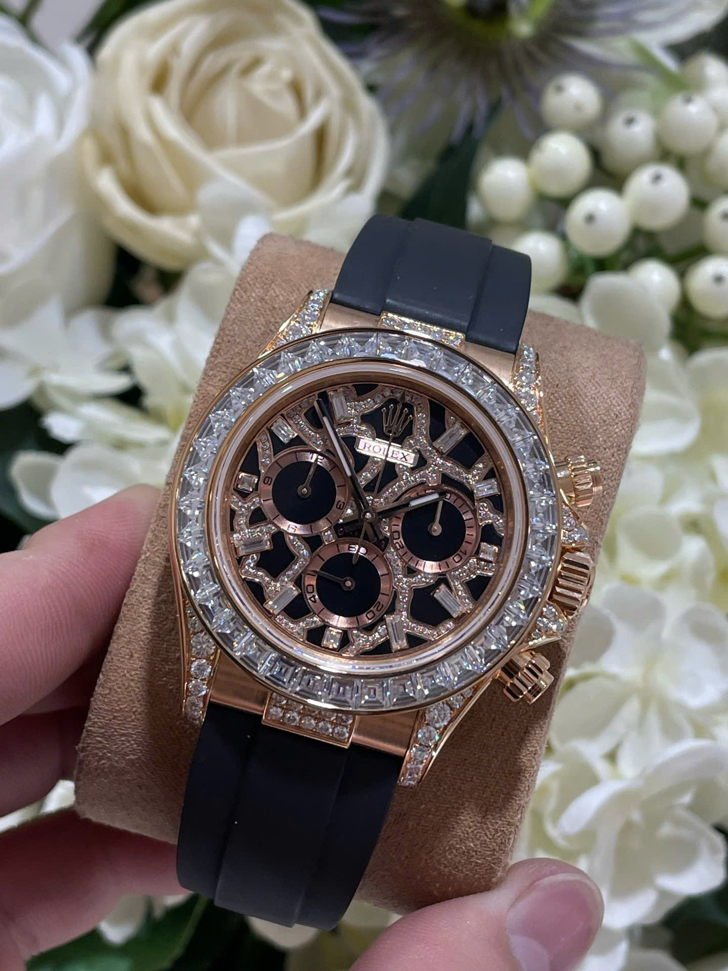 Rolex Daytona 116588TBR Giraffeb Chestnut Brown Dial Gold Wrapped   Moissanite Diamonds 40mm - Top club
