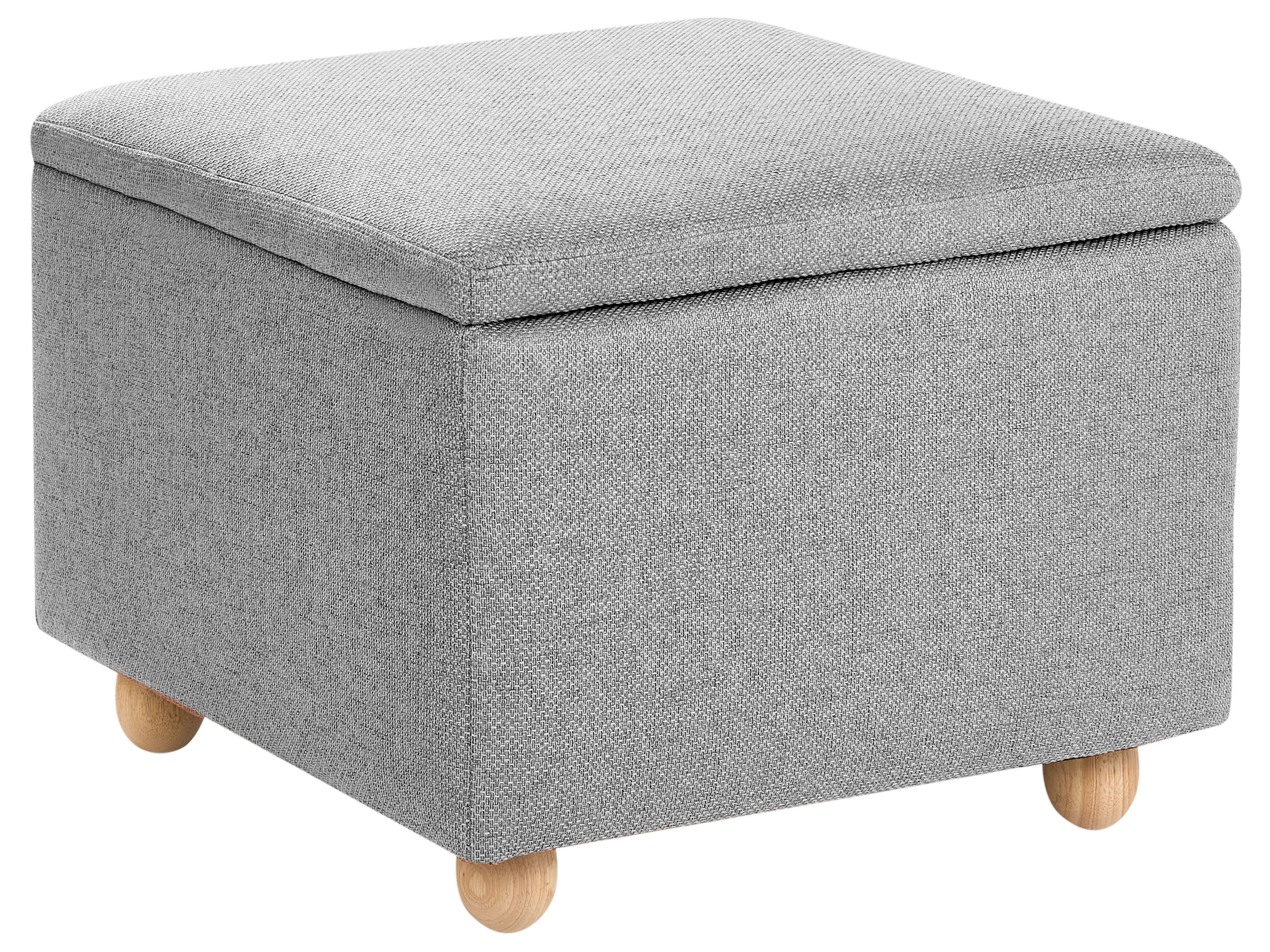 Storage Pouffe FERNDALE Fabric Light Grey