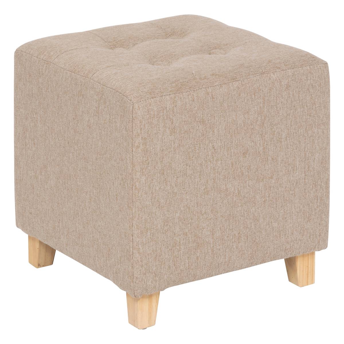 Pouf "Leandre" Pine, Beige, 35x35x35 cm