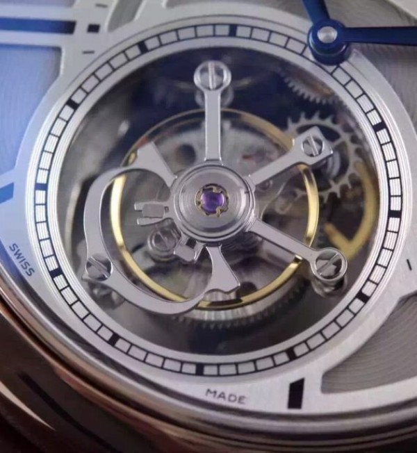 Replica Cartier Ballon de Cartier Tourbillon RG Gray Dial Leather Strap Flying Tour - Elite Watch Atelier