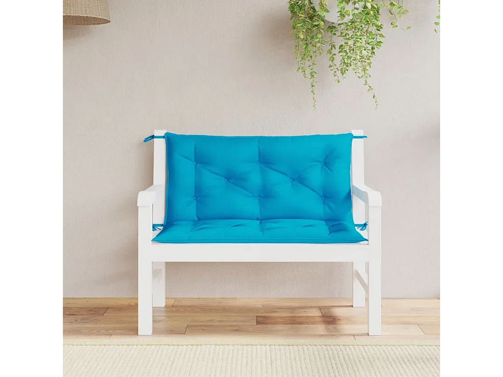 Coussins de banc de jardin lot de 2 bleu clair tissu Oxford
