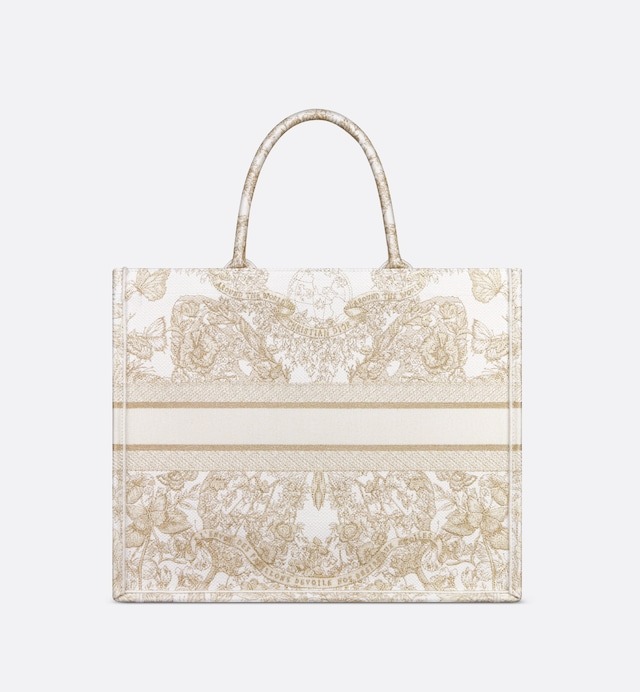 Christian Dior Large Dior Book Tote Gold-Tone And White Bag For Women M1286ZESV_M01E- 16.5 Inches / 42 Cm1:1High-quality replica