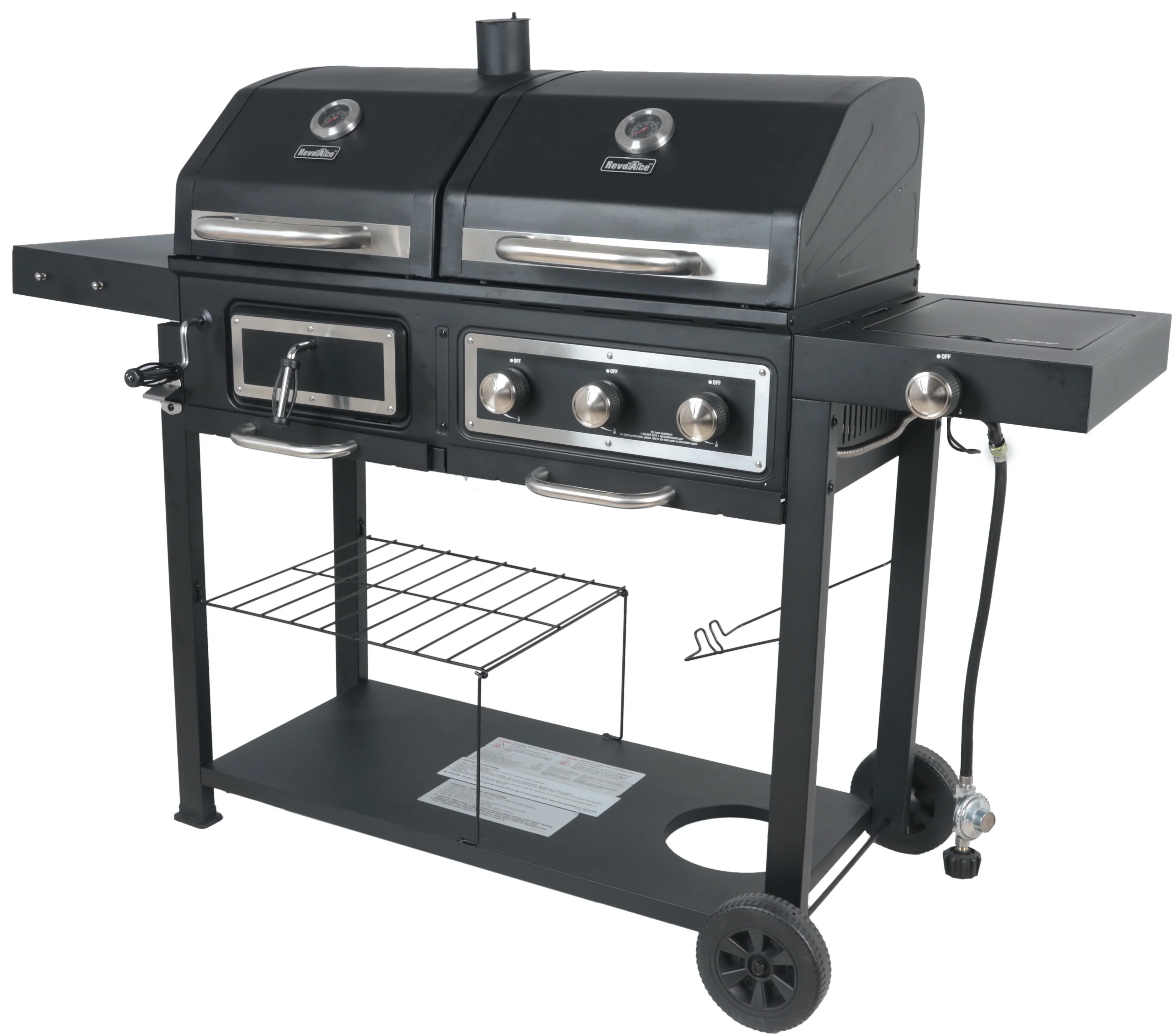 Dual Fuel Gas And Charcoal Combo Grill, Black With Stainless - GBC1793W - Image 12 Dual Fuel Gas And Charcoal Combo Grill, Black With Stainless - GBC1793W - Image 12