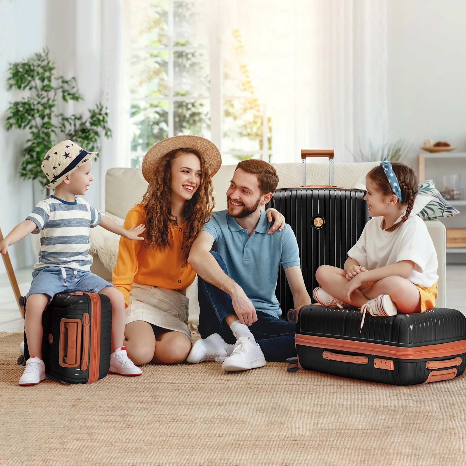 Joyway 5 Piece Luggage Sets Hardshell Lightweight Suitcase with TSA Lock Spinner Wheels-Orange - Image 27