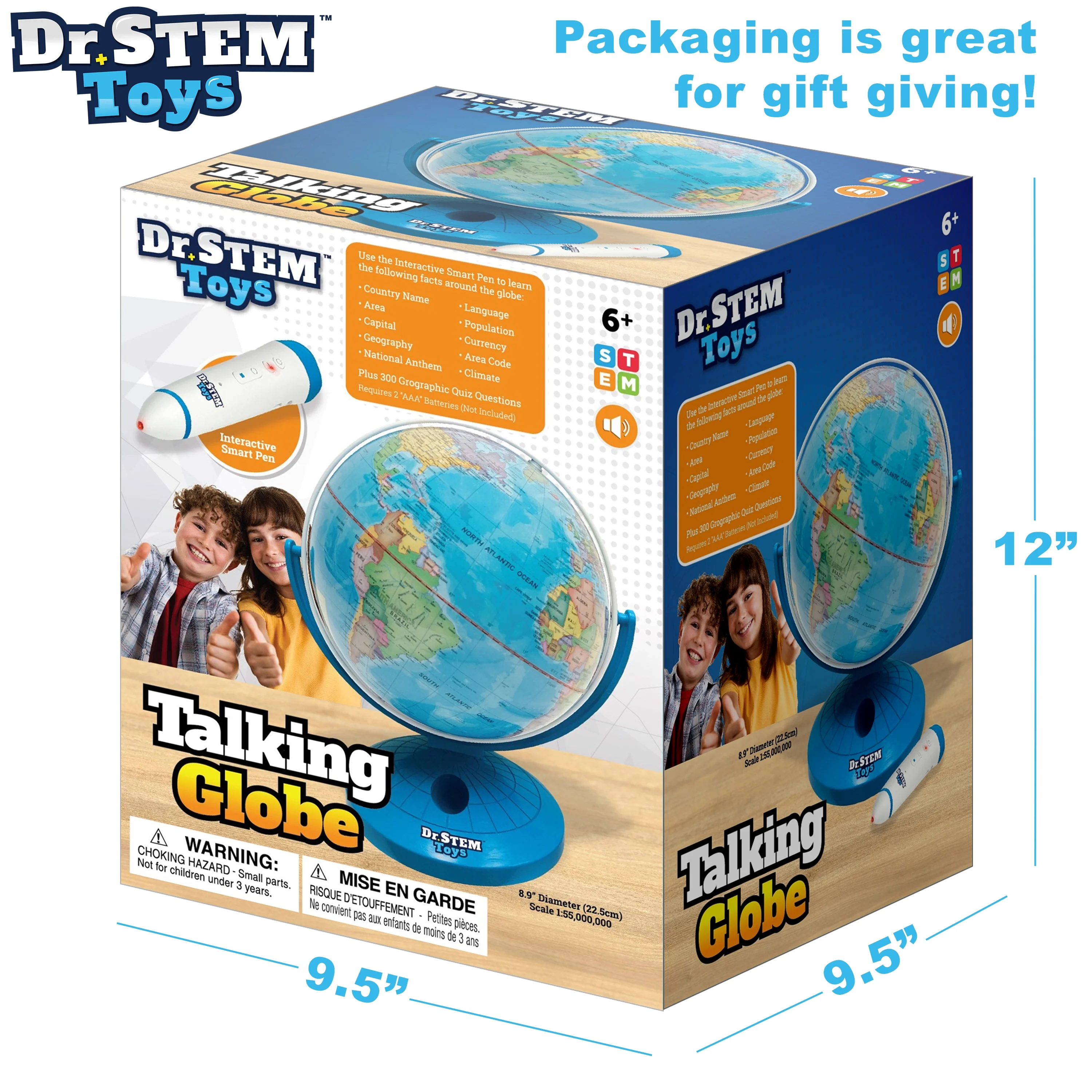 Dr. STEM: Interactive Talking Globe - Touch & Learn, Geographic Education Learning Set, Smart Pen, Electronic Game Panel, 300 Quiz Questions, Kids 6+ - Image 11