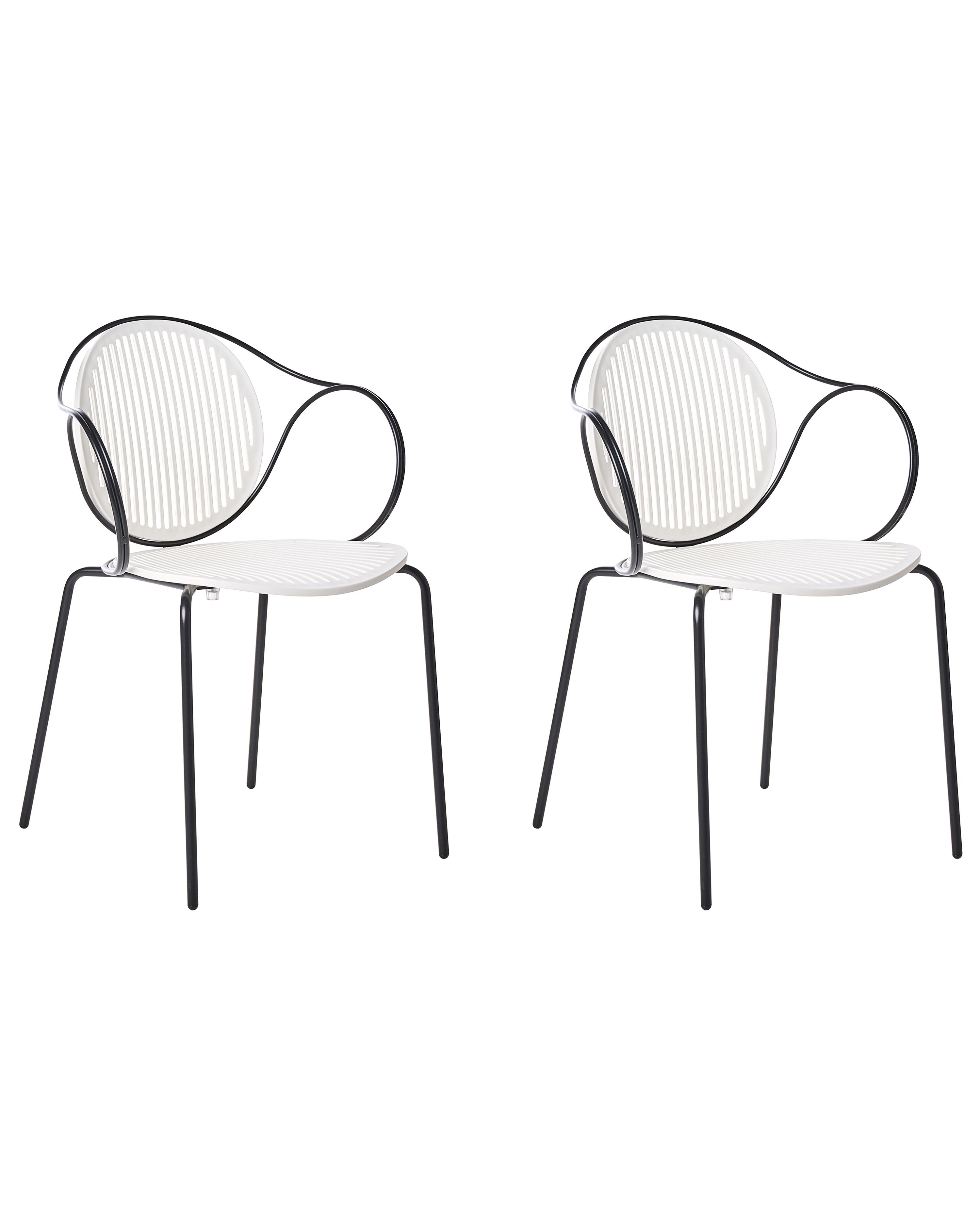 Set of 2 Garden Chairs IKARIA Metal Off-White