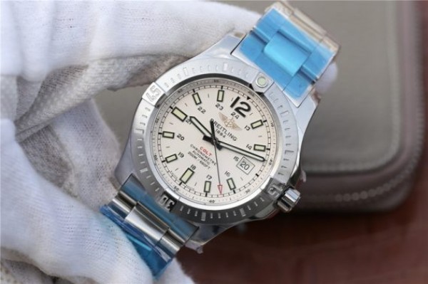 Replica Breitling Colt Automatic 44mm SS GF White Textured Dial SS Bracelet A2824 - Elite Watch Atelier
