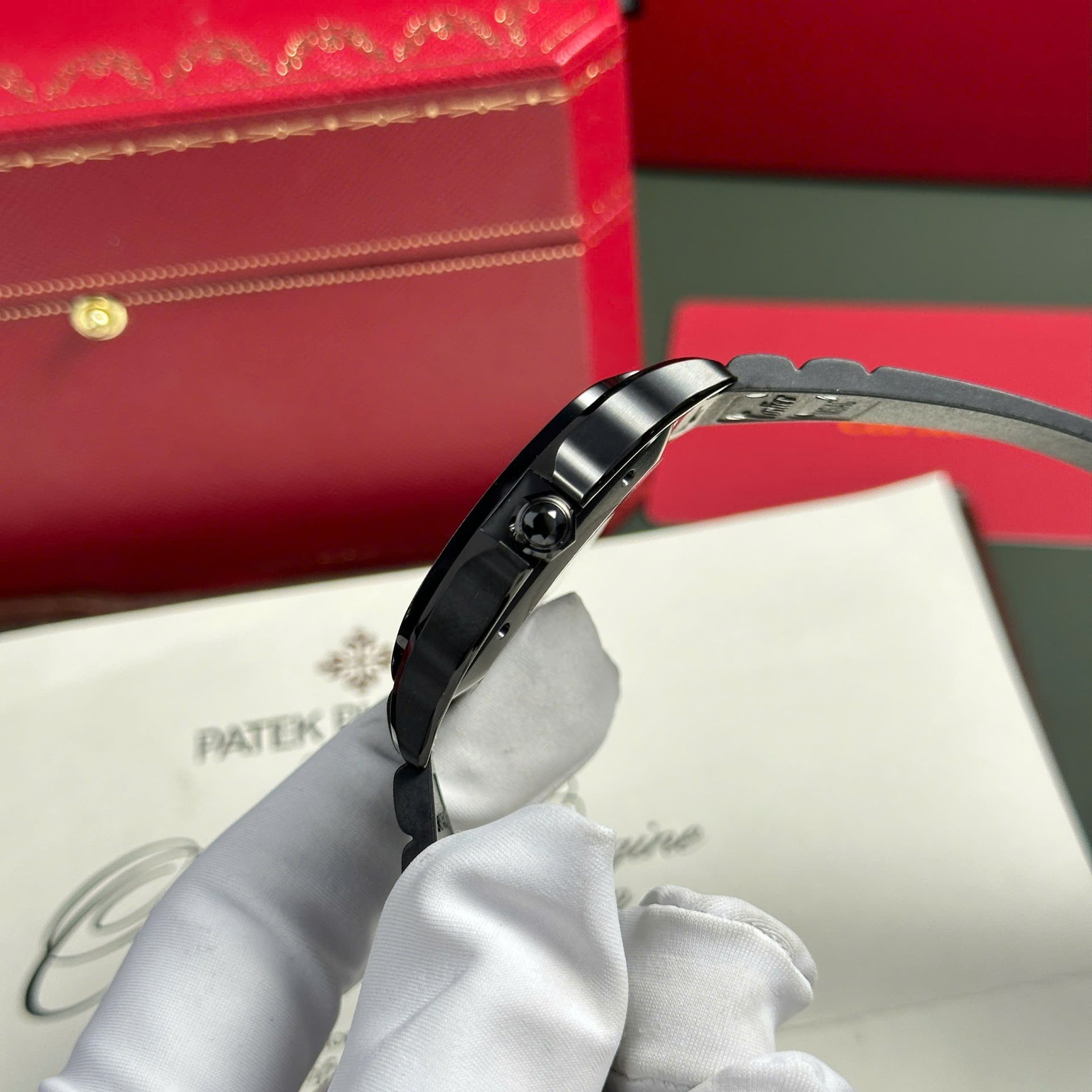 Cartier Santos Black Replica 11 Watch Rubber Strap BV Factory 39.8mm - Top club