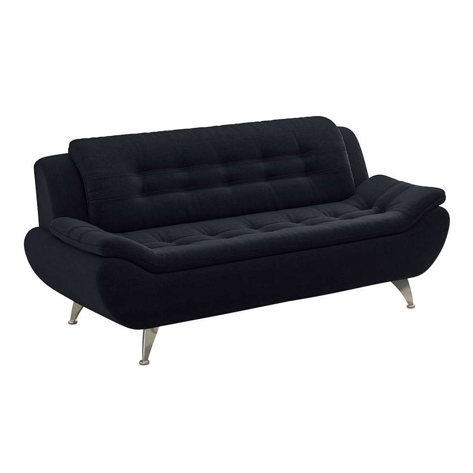 Sofá 3 Lugares New Passion Suede Preto em Promoção | Ofertas na Americanas