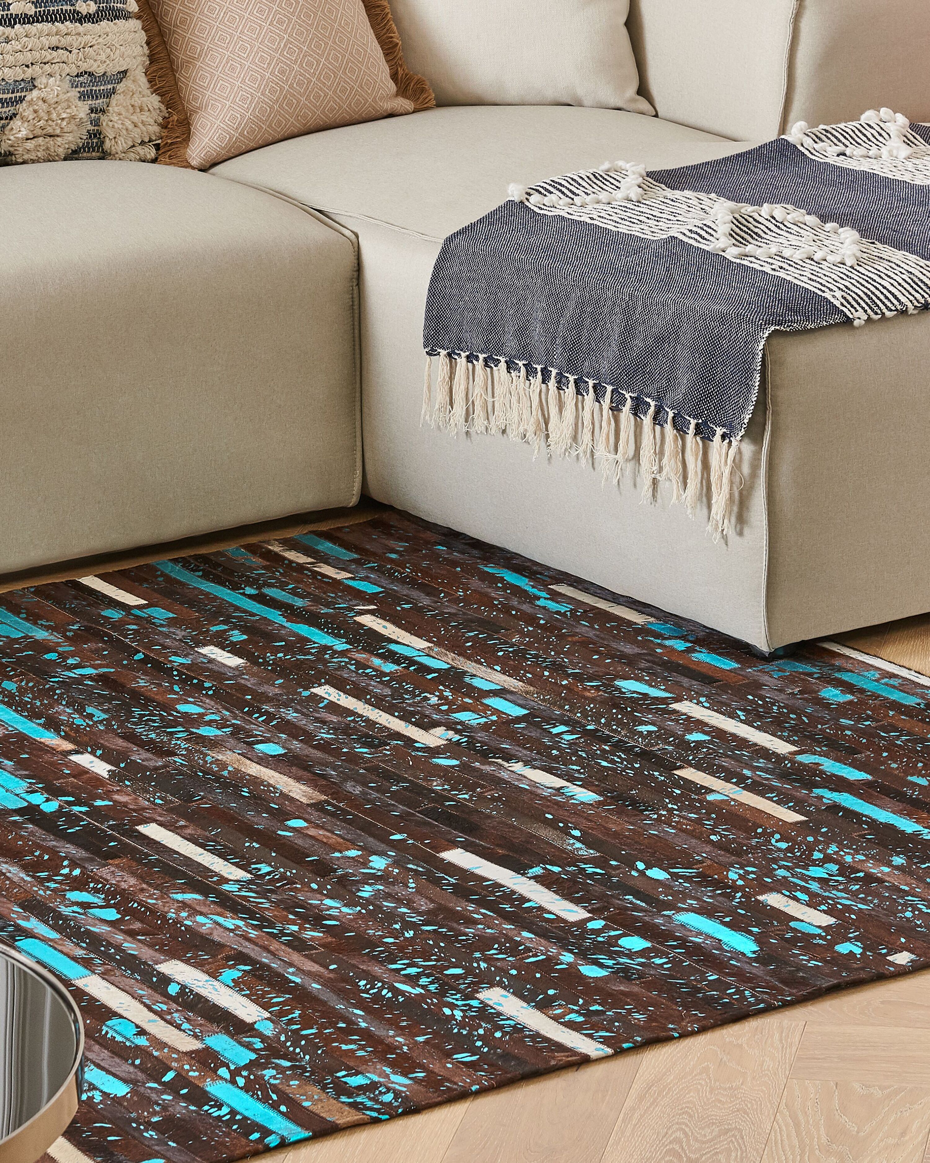 Rug KISIR Dark Brown 160 x 230 cm Leather
