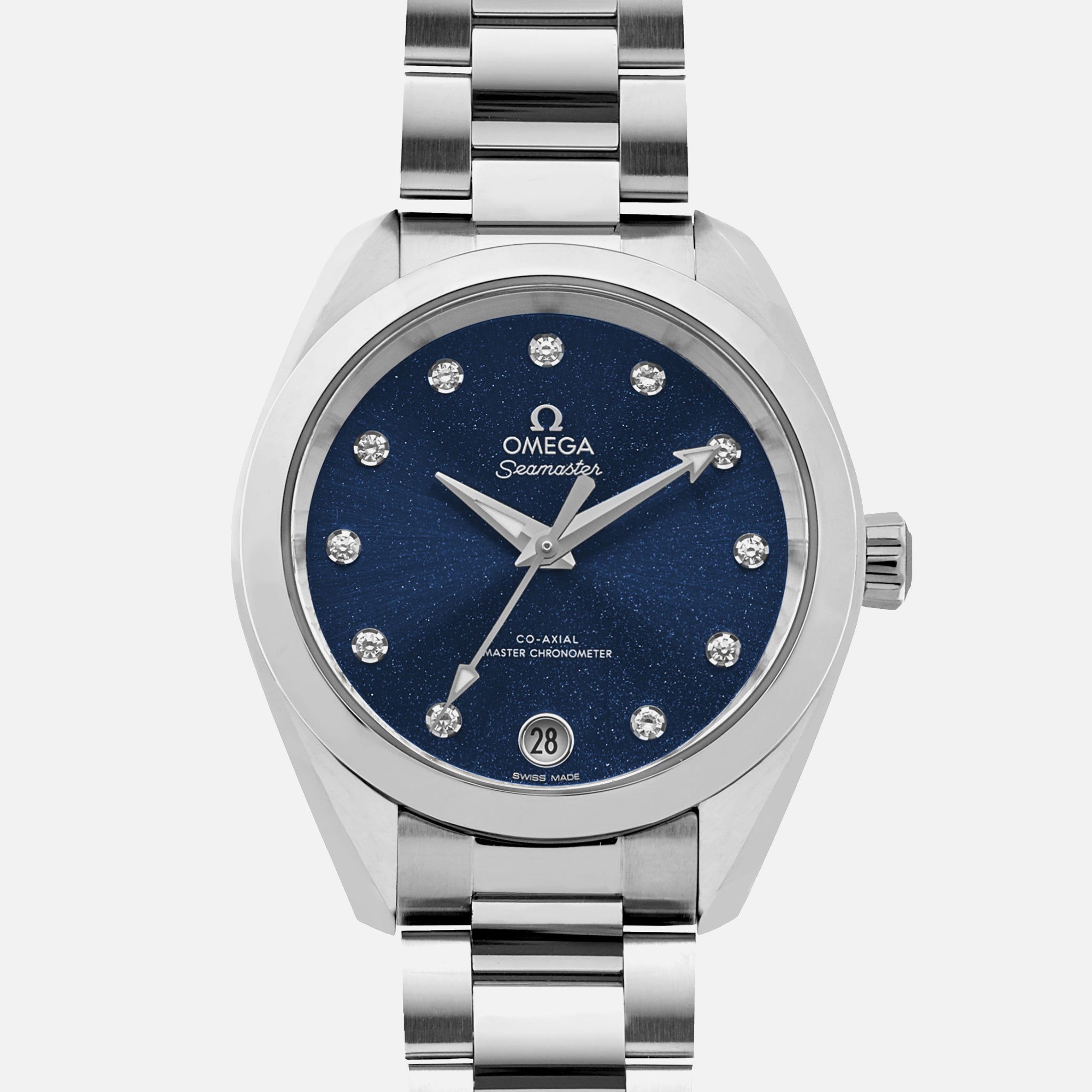 Seamaster Aqua Terra 150M Co-Axial Master Chronometer 34mm Blue Dial With Diamonds(1:1 replica) - Top club